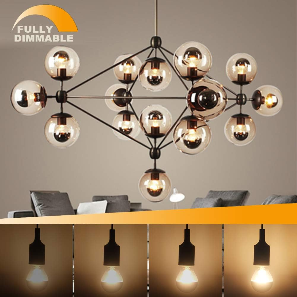 Half Chrome Light Bulb,6W (60W Equivalent) Dimmable LED Edison Bulb,G80/G25 Globe Shape Decorative LED Bulbs,Half Gold Reflected Light 2700K Soft White E26 Base Pack of 4