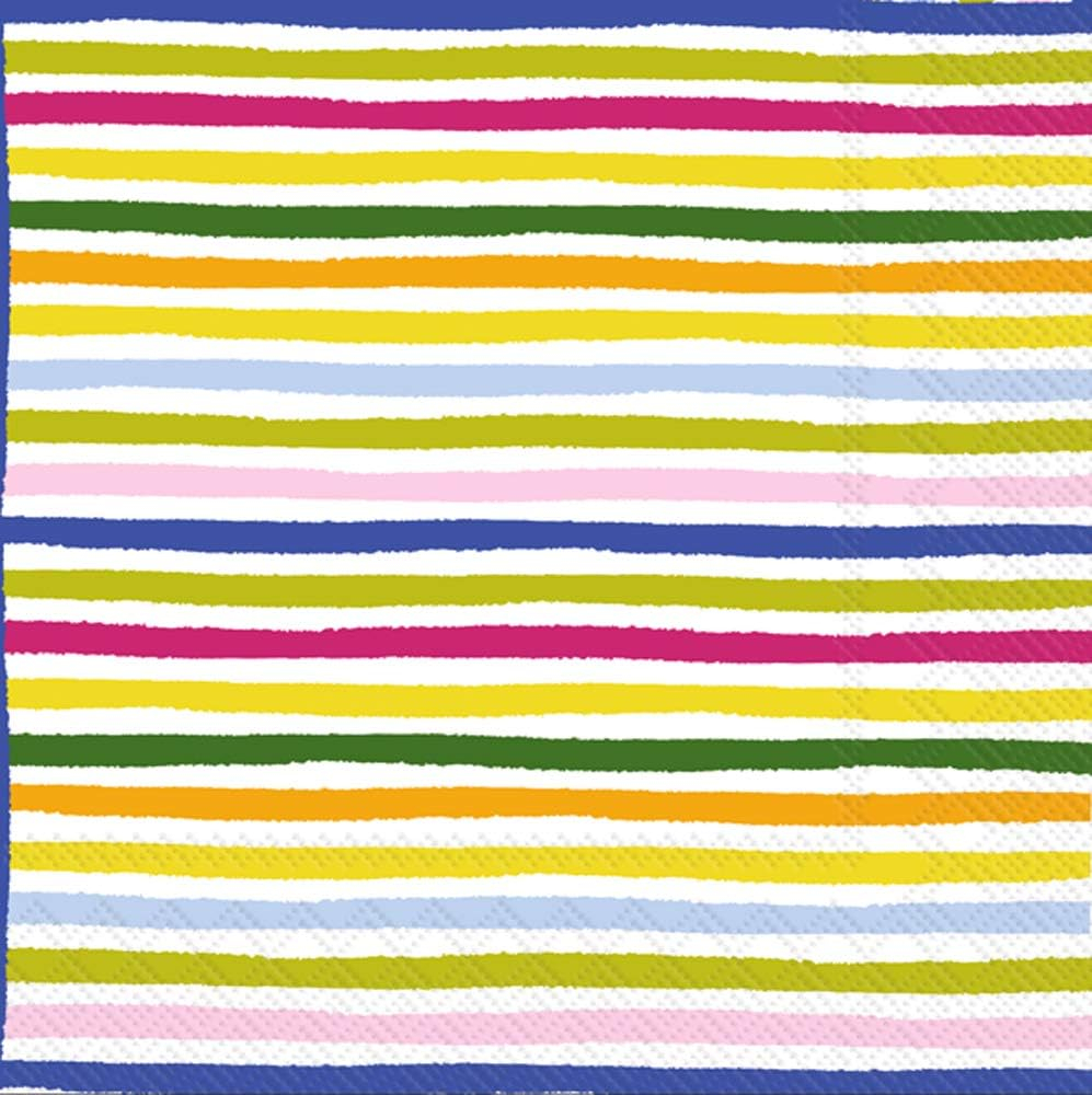 Boston International - 3-Ply 5" Cocktail Napkins - Smart Stripes
