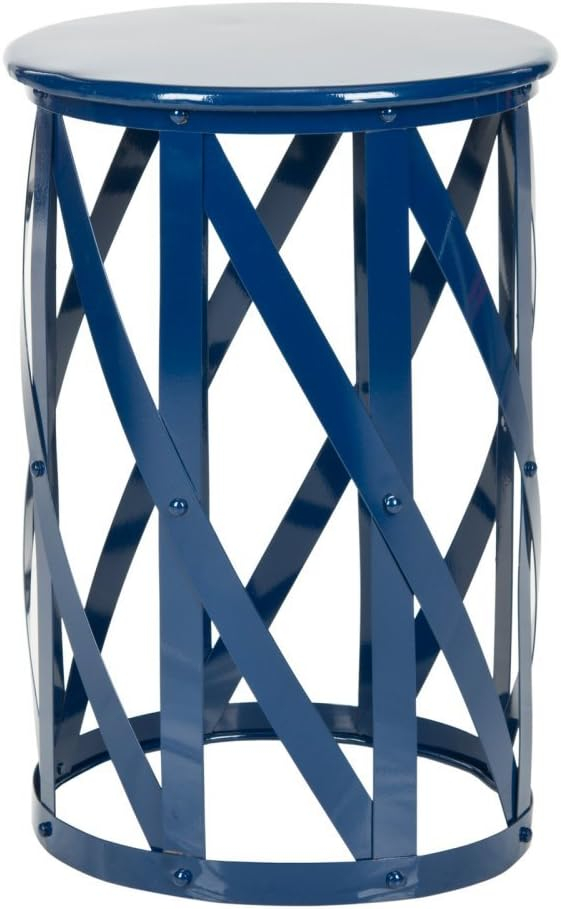 Bertram Lattice Accent Table - Navy - Safavieh.