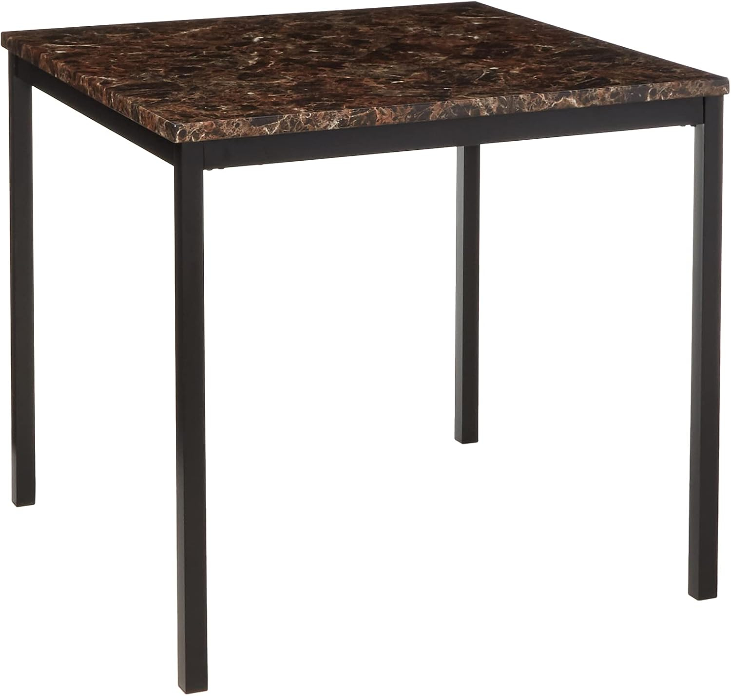 Weston Home Declan Faux Marble Counter Height Dining Table, Black/Brown