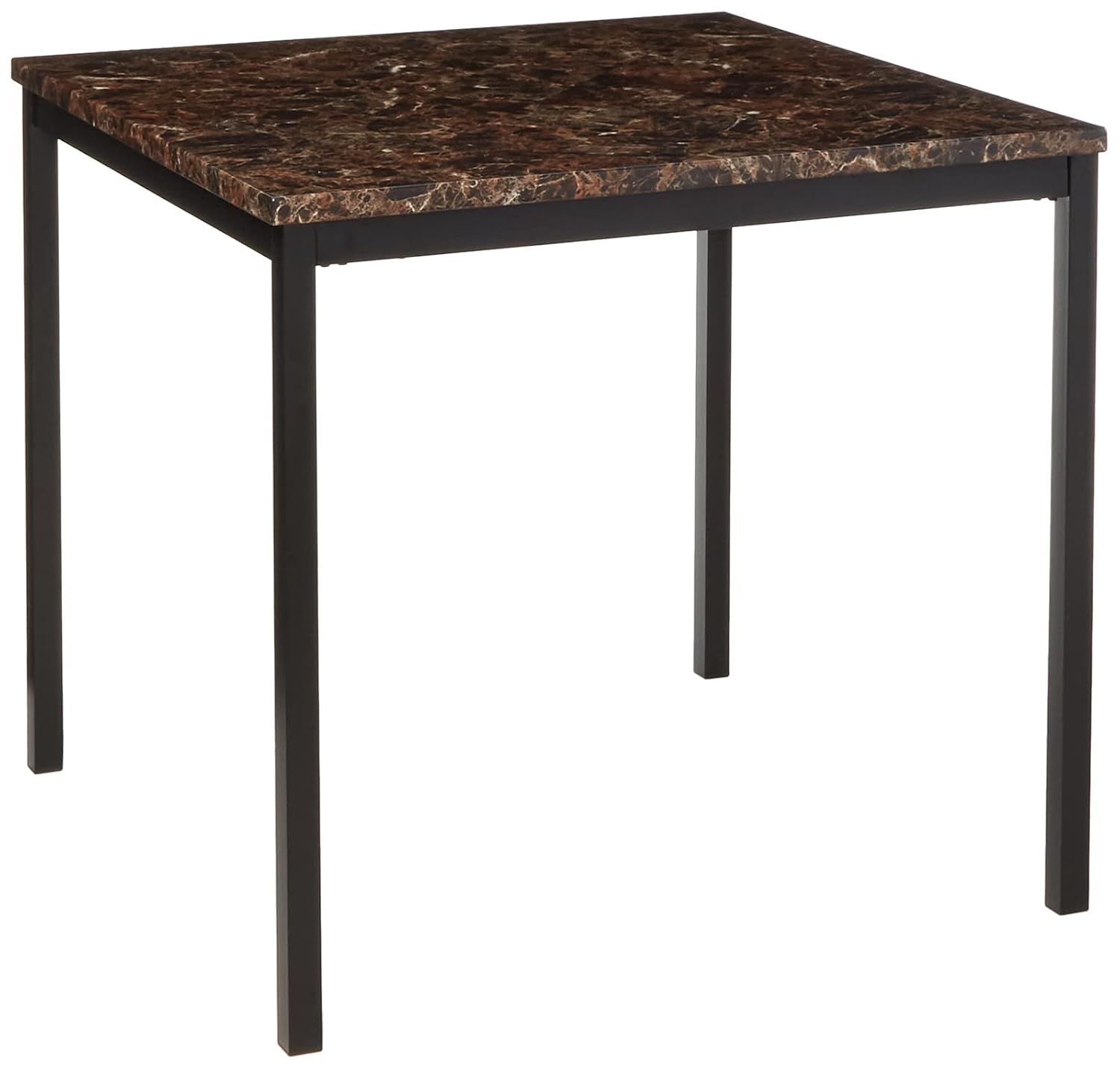 Weston Home Declan Faux Marble Counter Height Dining Table, Black/Brown