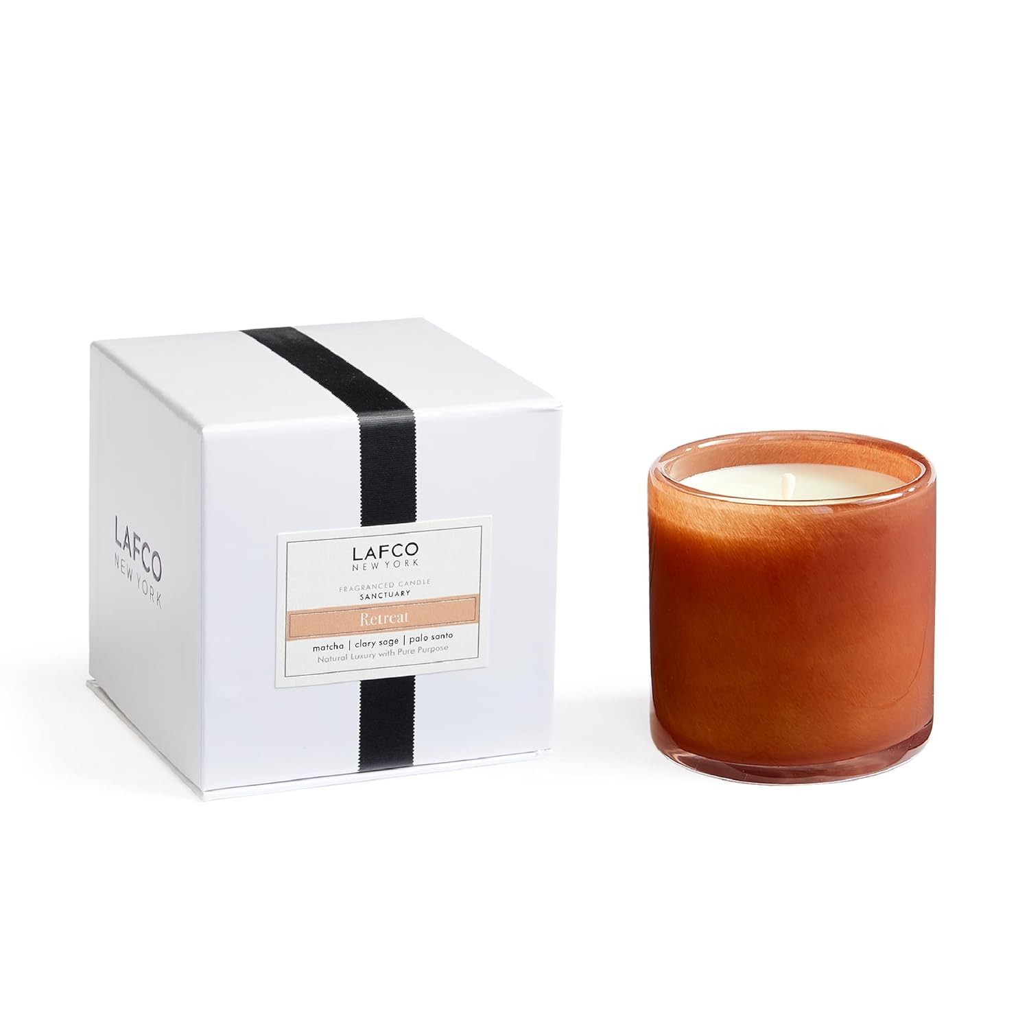 Retreat Sanctuary 15.5oz Hand-Blown Glass Soy Candle - Green & Lavender