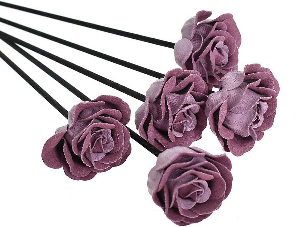 Purple Flower-Shaped Rattan Reed Diffuser Sticks, 5 Count