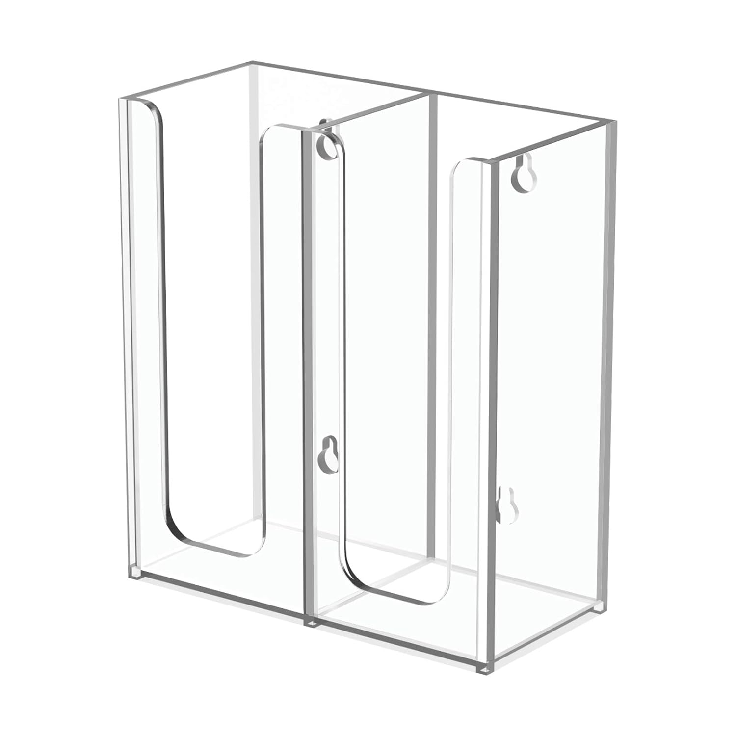 Richboom Acrylic Coffee Cup and Lid Storage Organizer Holder, 2 Compartments, Clear