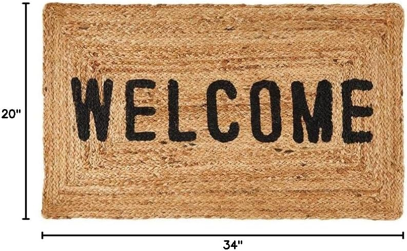 Santa Barbara Design Studio Welcome Mats Outdoor Jute Door Mat, 20" x 34", Welcome