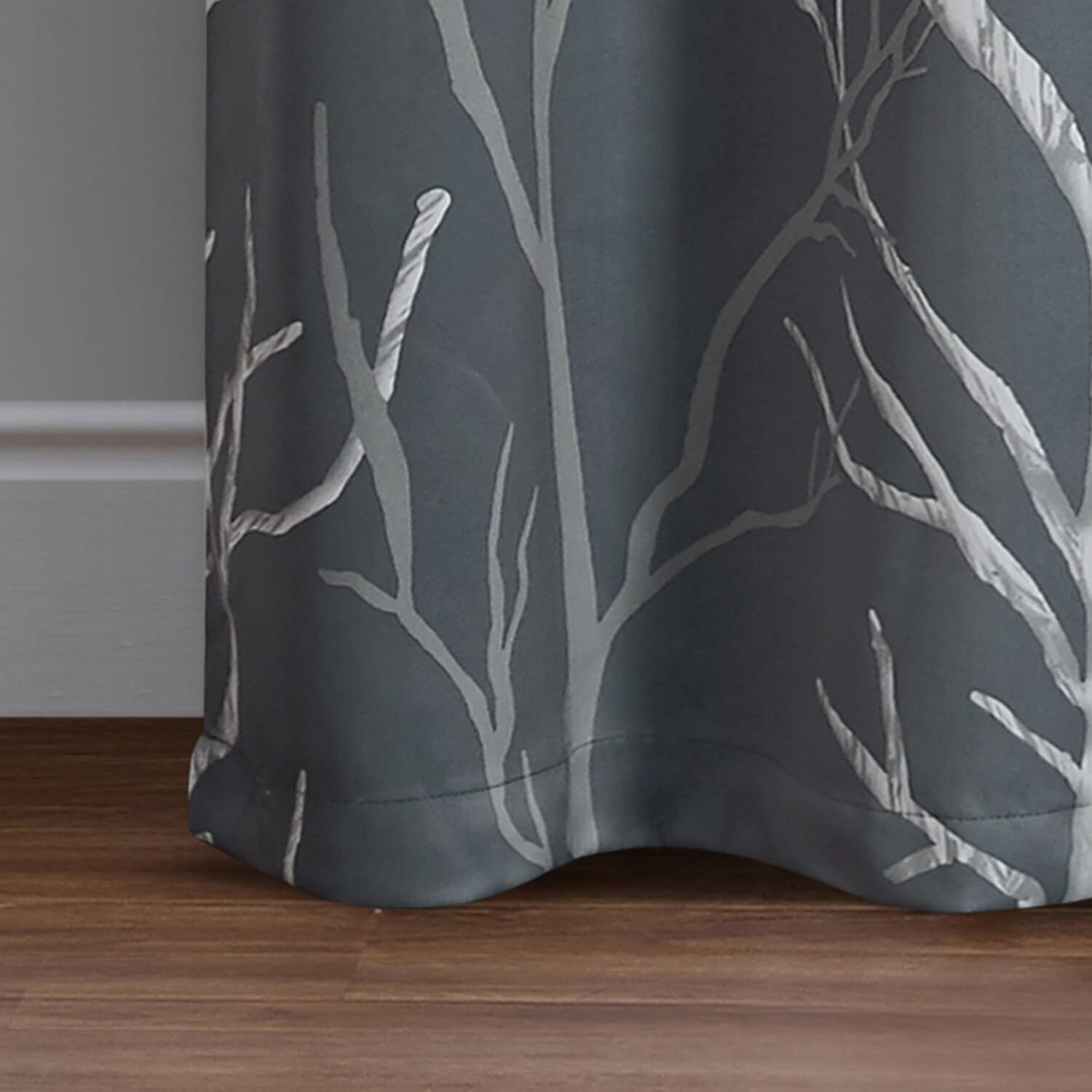 VCNY Home Kingdom Grey Branch Grommet Blackout Curtain, 40" x 95"
