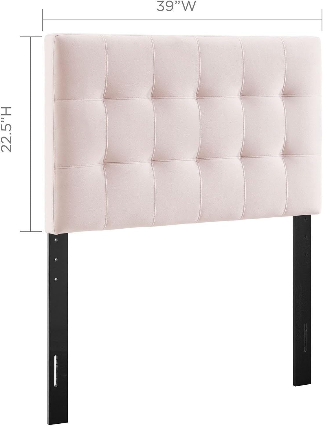 Modway Lily Biscuit Tufted Twin Performance Velvet Headboard in Pink