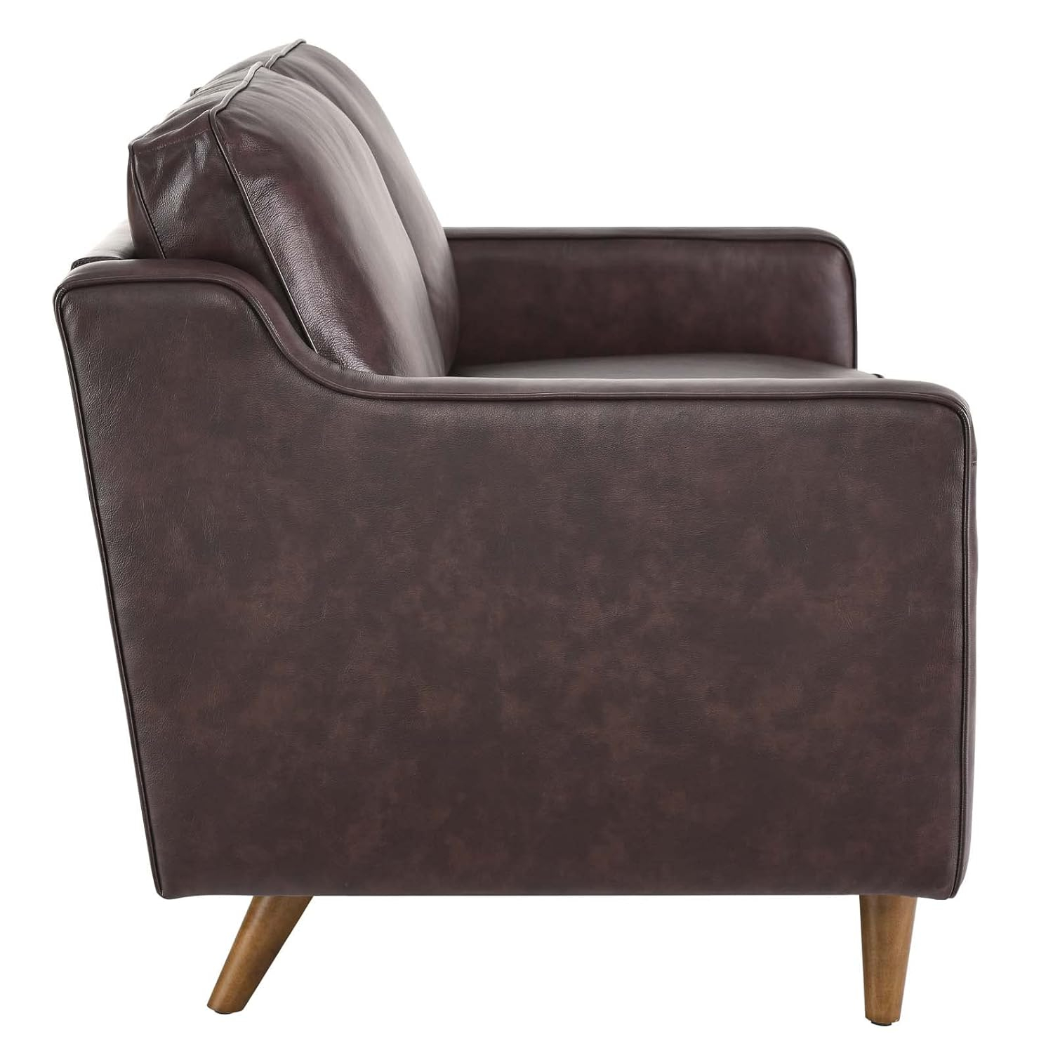 Modway Impart Genuine Leather Loveseat in Brown
