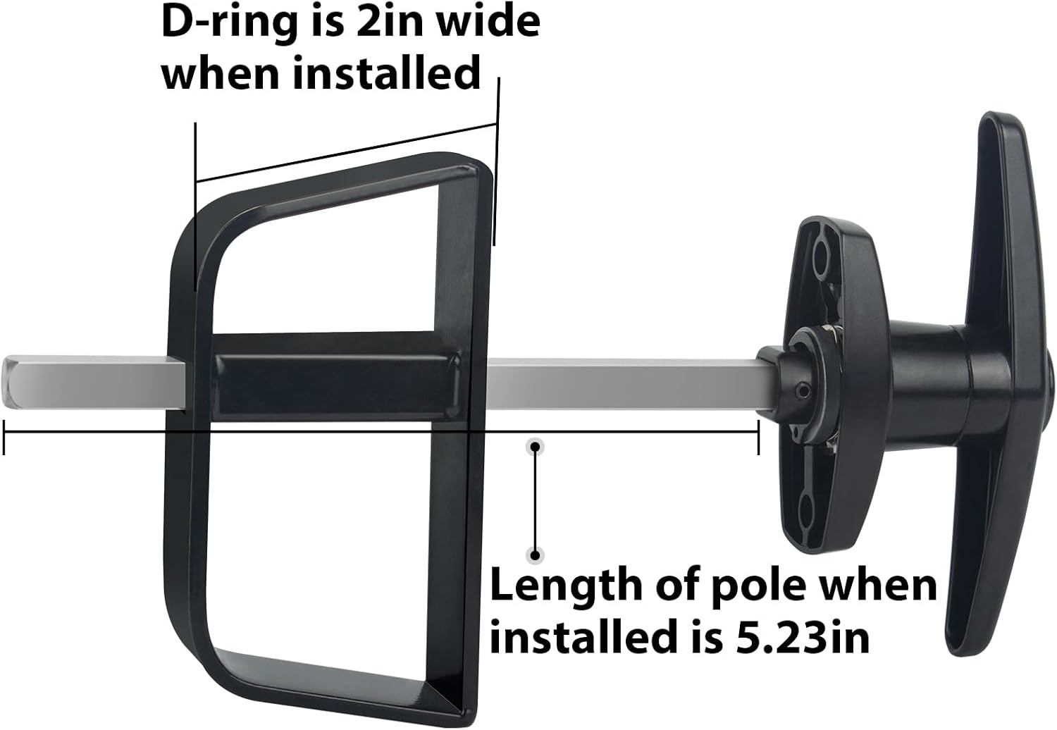 5-1/2" T-Handle Lock kit,EFFIBUILD Shed Door Latch with 4 Keys, 5-1/2" Stem Shed T-Handle Lock Kit for Sheds Doors, Playhouses, Chicken Coops,Camper, RV, Garage Door(Black).