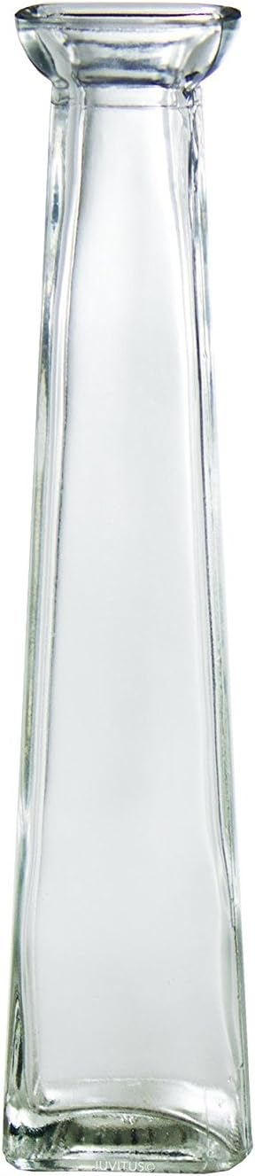 Elegant Clear Glass Slim-Waisted Bud Vase, 11" Tall