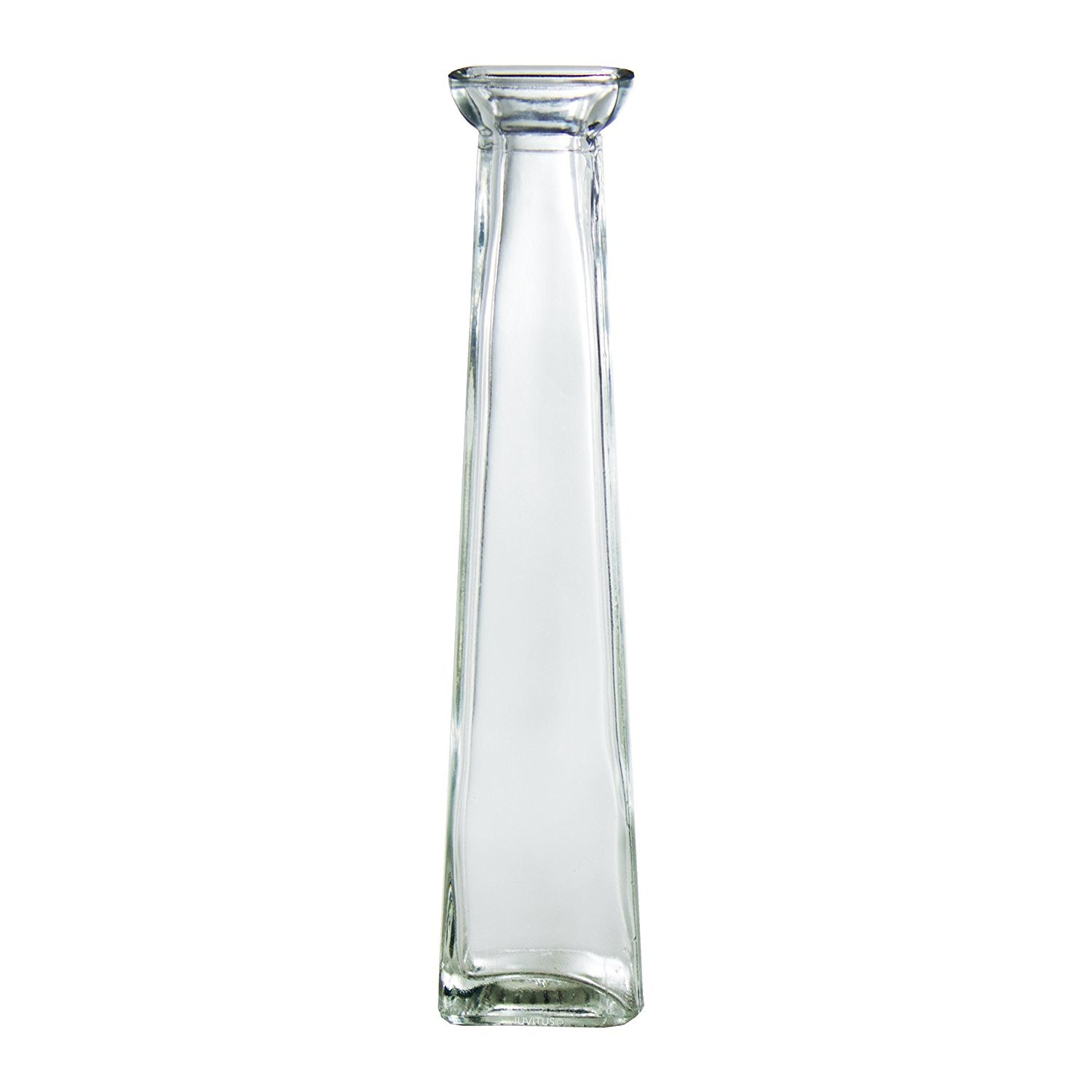 Elegant Clear Glass Slim-Waisted Bud Vase, 11" Tall