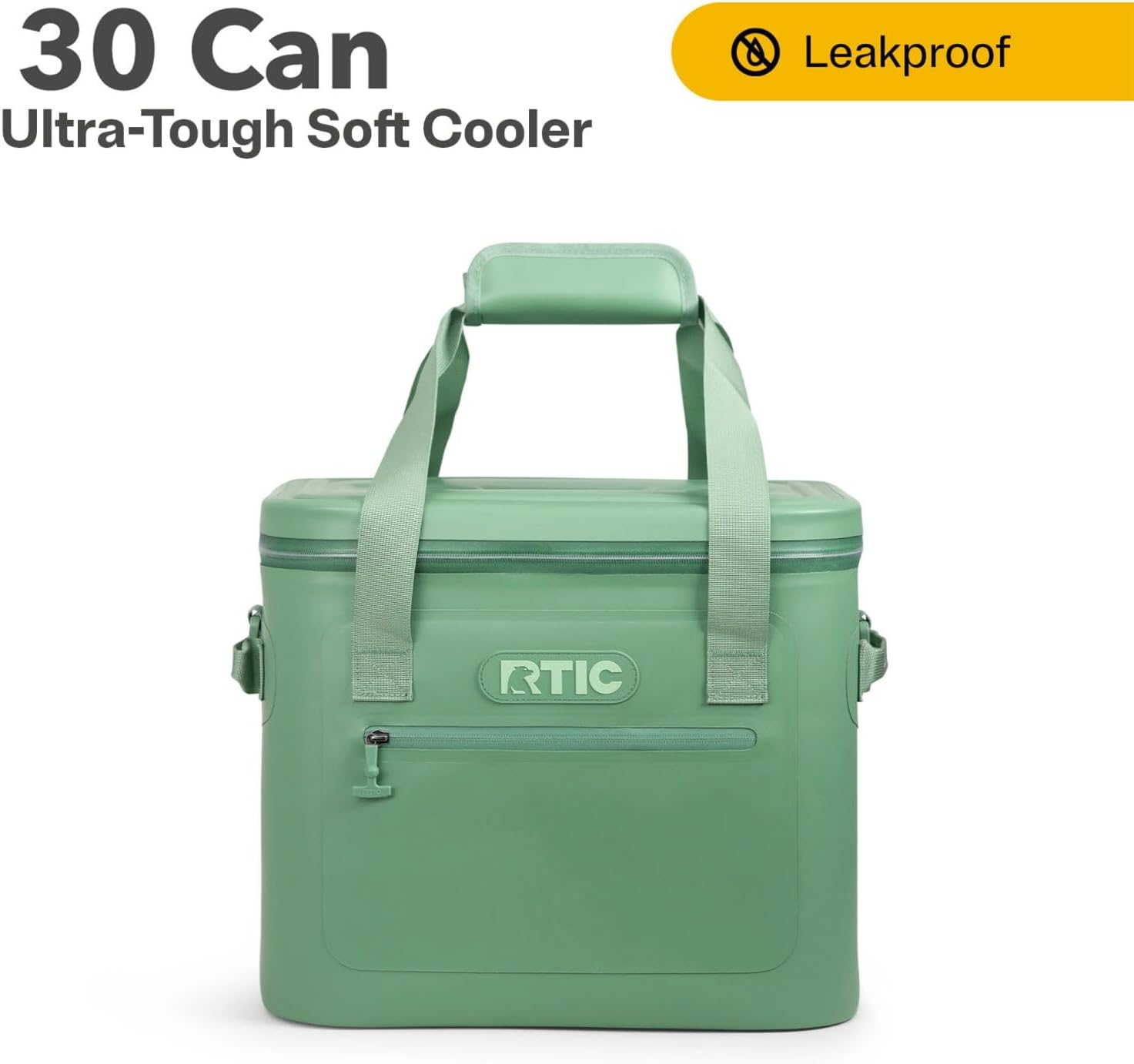 RTIC 30 Can Ultra-Tough Soft Cooler, Leakproof Ice Chest Cooler with Waterproof Zipper, Sage