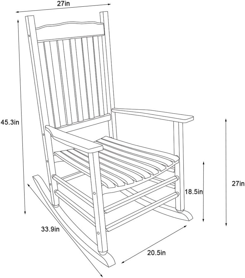 White Wood Traditional Outdoor Rocking Armchair