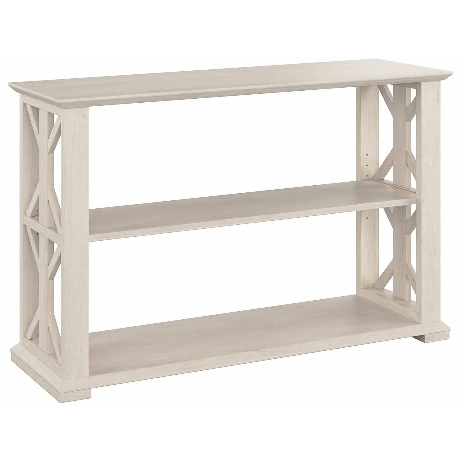 Homestead Console Table with Shelves in Linen White Oak - Engineered Wood