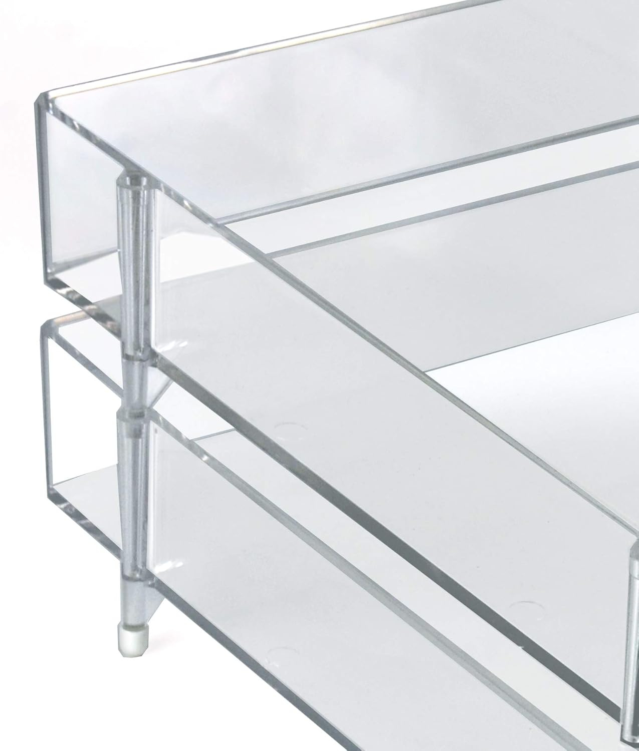 Stackable Clear Letter Tray Desk Organizer, 4-Pack (Set of 4)