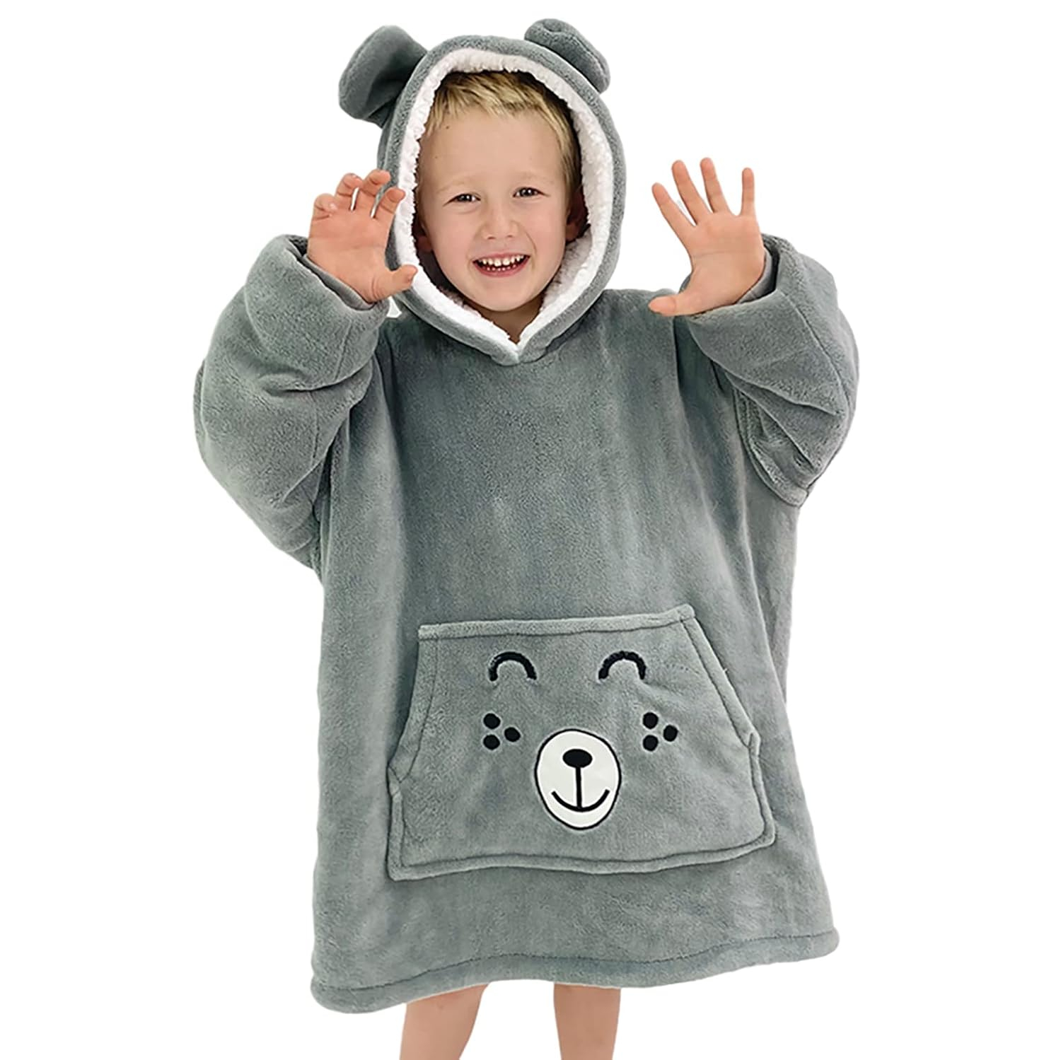 Wearable Blanket Kids 3-10yr, Fun Animal Kids Blanket Hoodie, Hooded Sweatshirt, Oversized Comfy Hoodie Boys, Girls, Toddlers