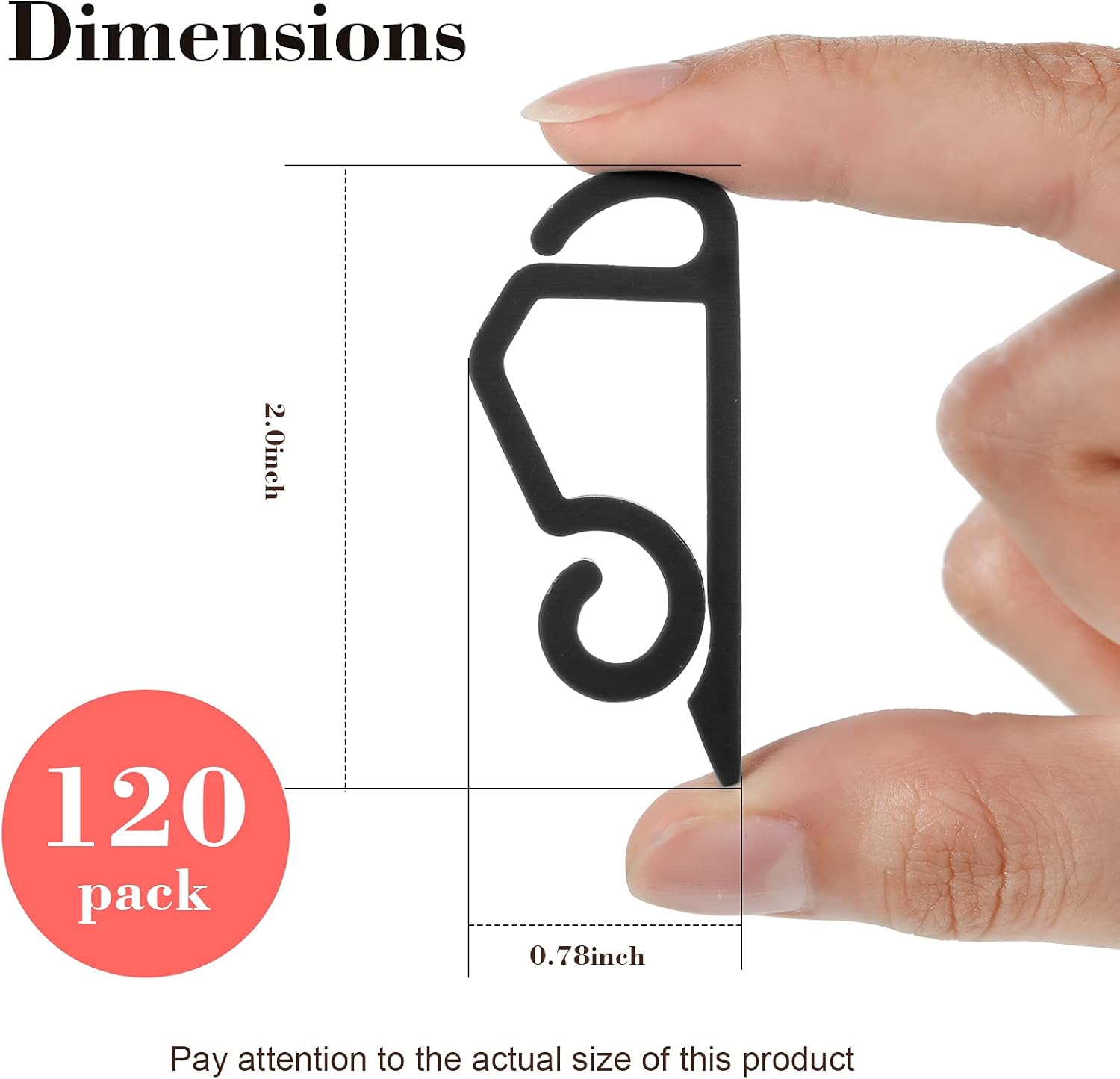 Marsui Christmas Light Clip Outdoor Gutter Hook Weatherproof Outdoor Light Clip Holiday Light Clip for Christmas Decoration String Light (Black, 120 Pieces)