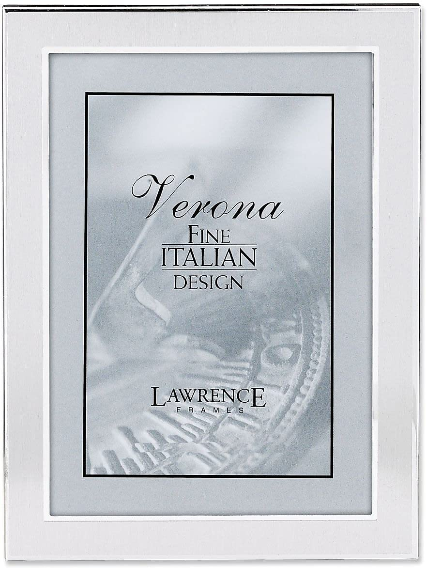 Lawrence Frames Brushed Silver 5x7 Metal Picture Frame 750057