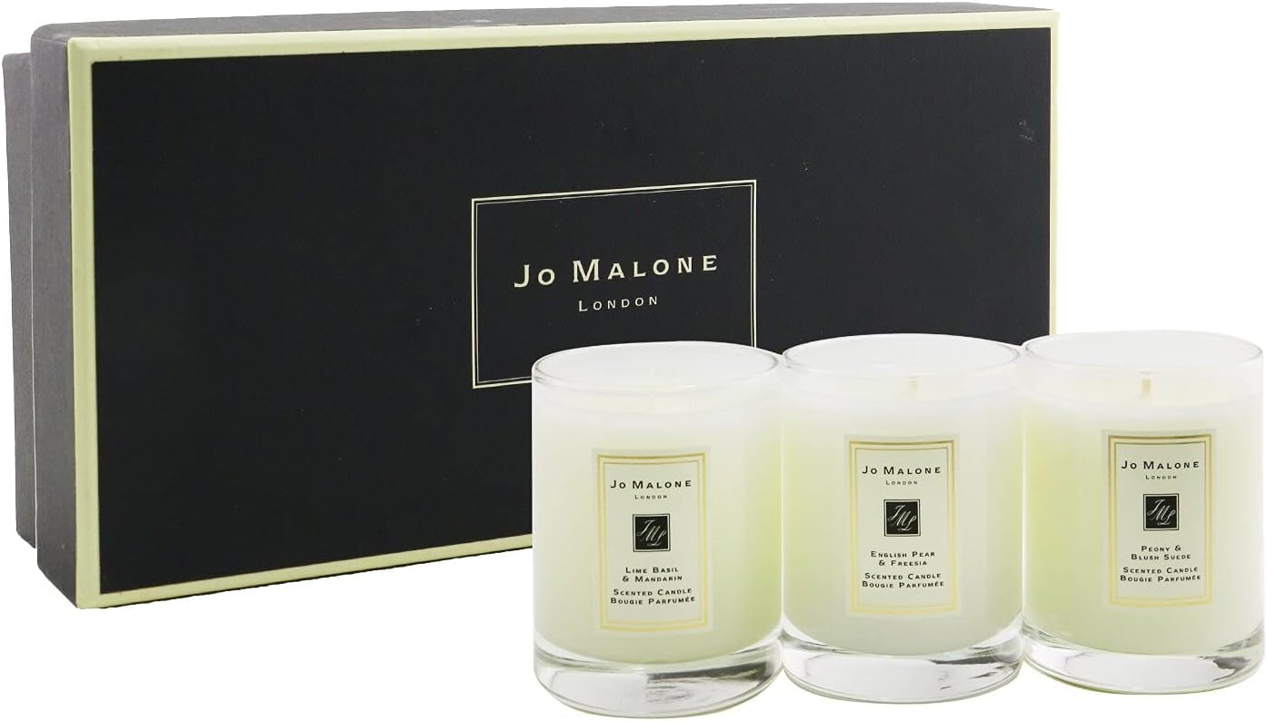 - Travel Candle Collection Lime Basil & Mandarin - English Pear & Fresia - Peony & Blush Suede Each 2oz