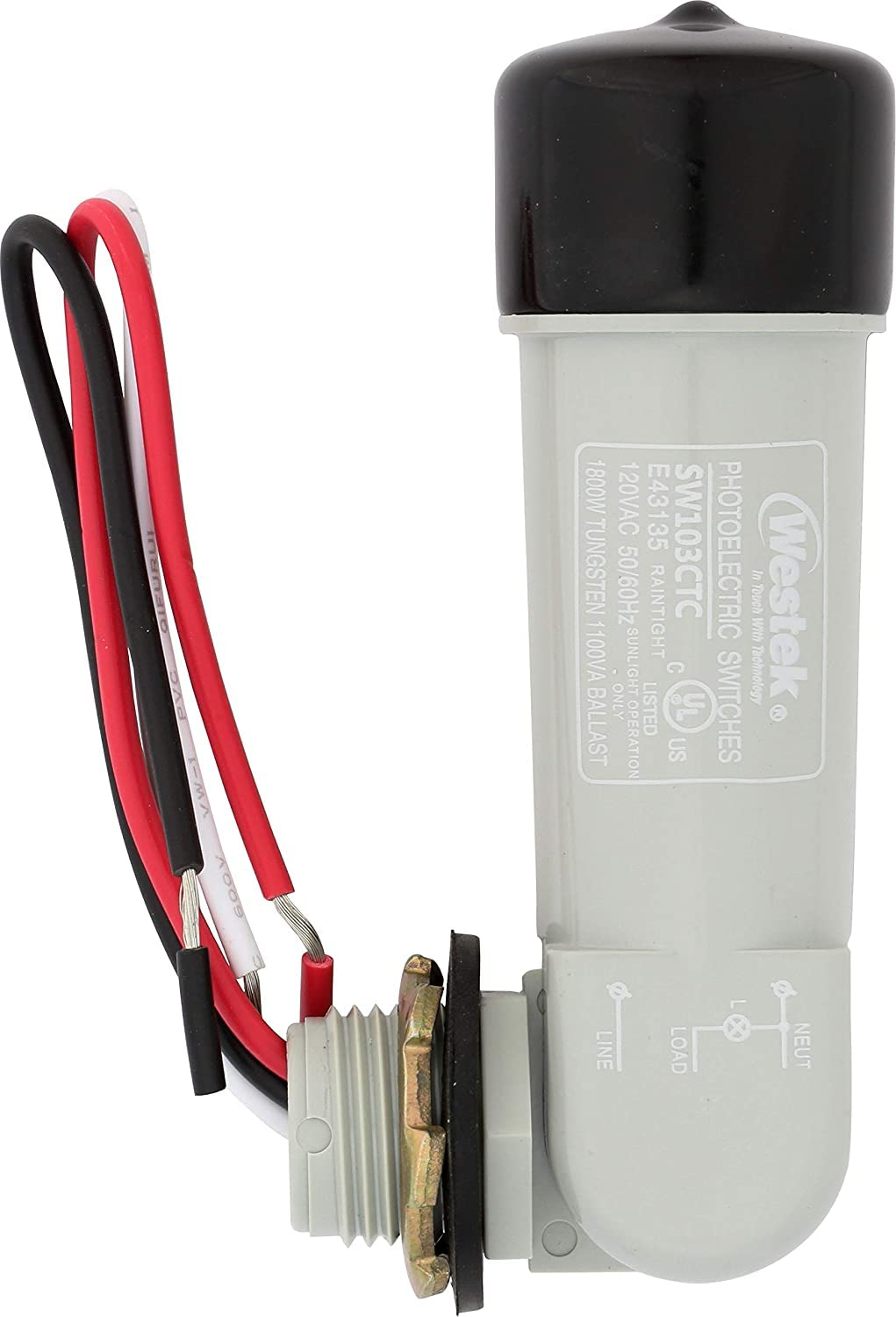 Amertac Black Photoelectric Swivel Eye Light Control 1 pk