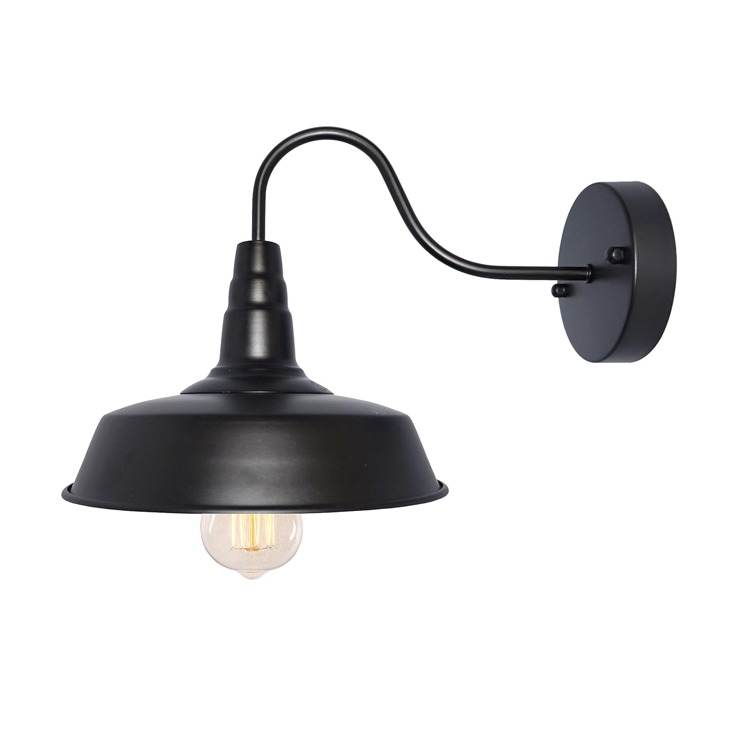 BRIGHTESS #80 Retro Black Wall Sconce Lighting Gooseneck Barn Flat Lights Industrial Vintage Farmhouse Wall Lamp Outside Led Light Fixtures E26 Bathroom Kitchen Bedroom Hardwired