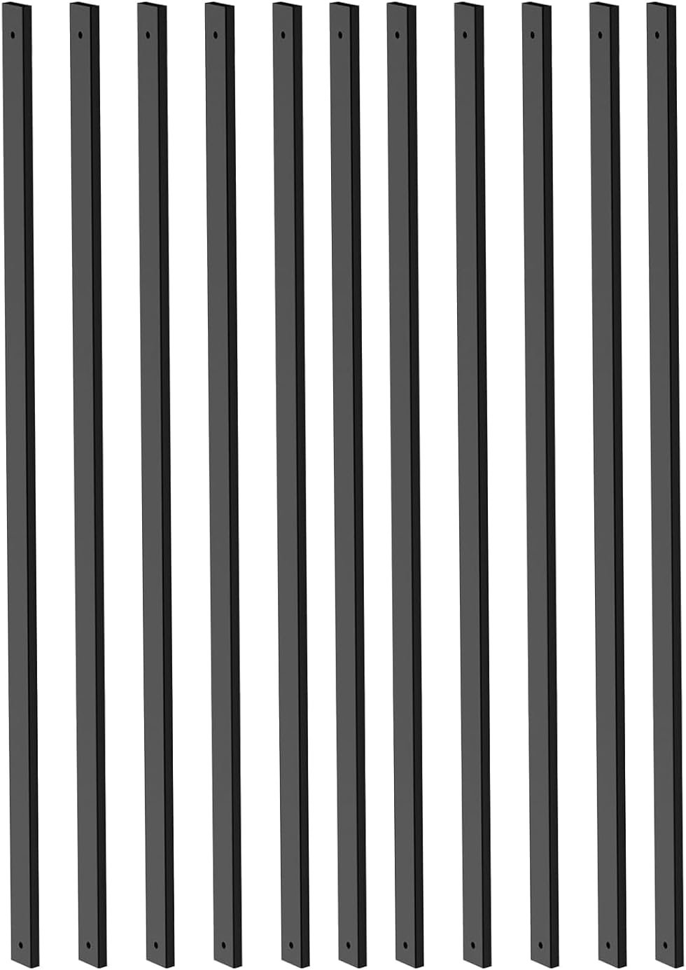 25 Pack Rectangle Staircase Balusters, 36" Black Metal Deck Spindle and Stairs Railing, Hollow Rectangle Deck Balusters for Porch Railing