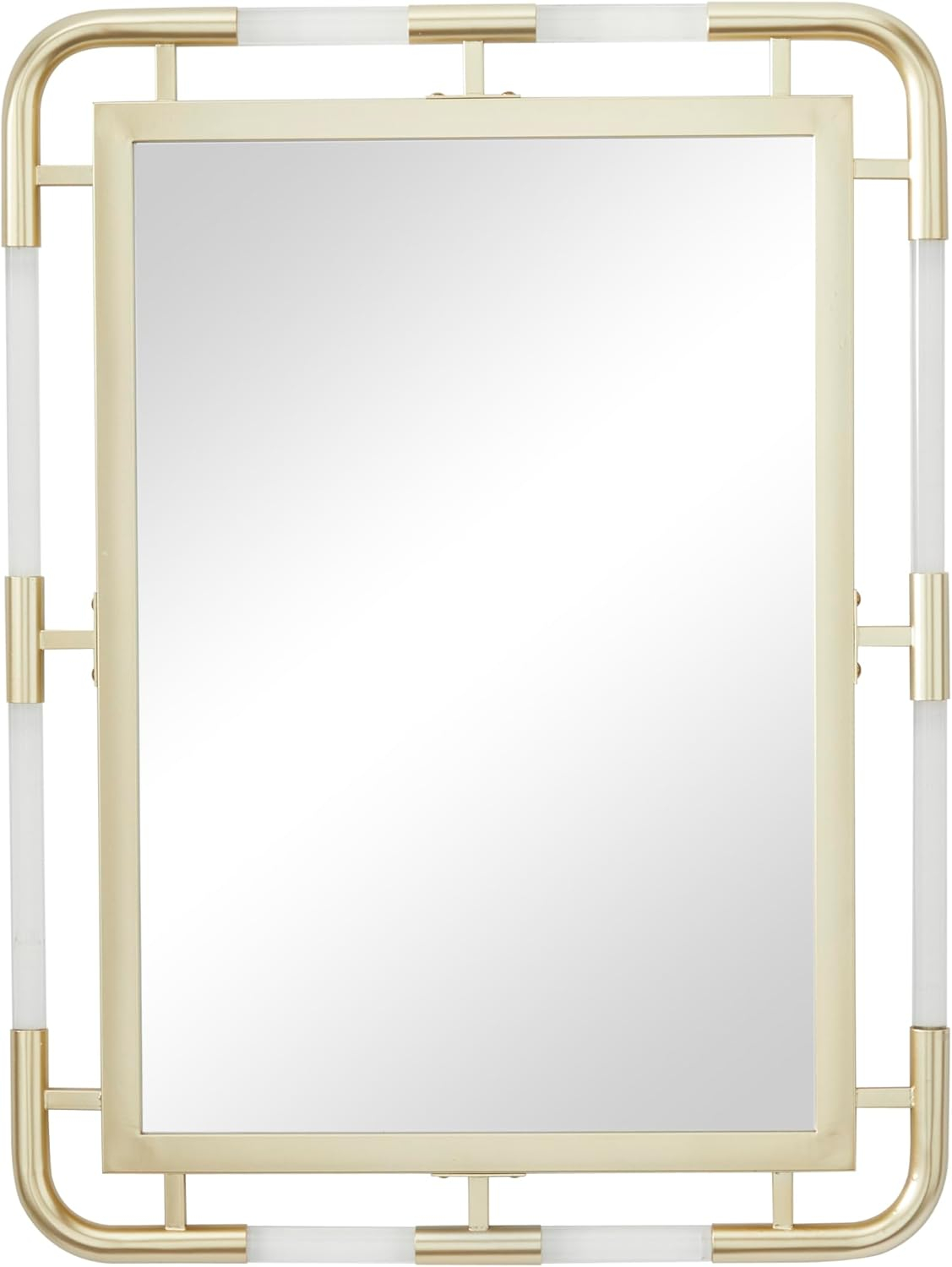 CosmoLiving by Cosmopolitan 24" x 32" Gold Wall Mirror with Acrylic Details