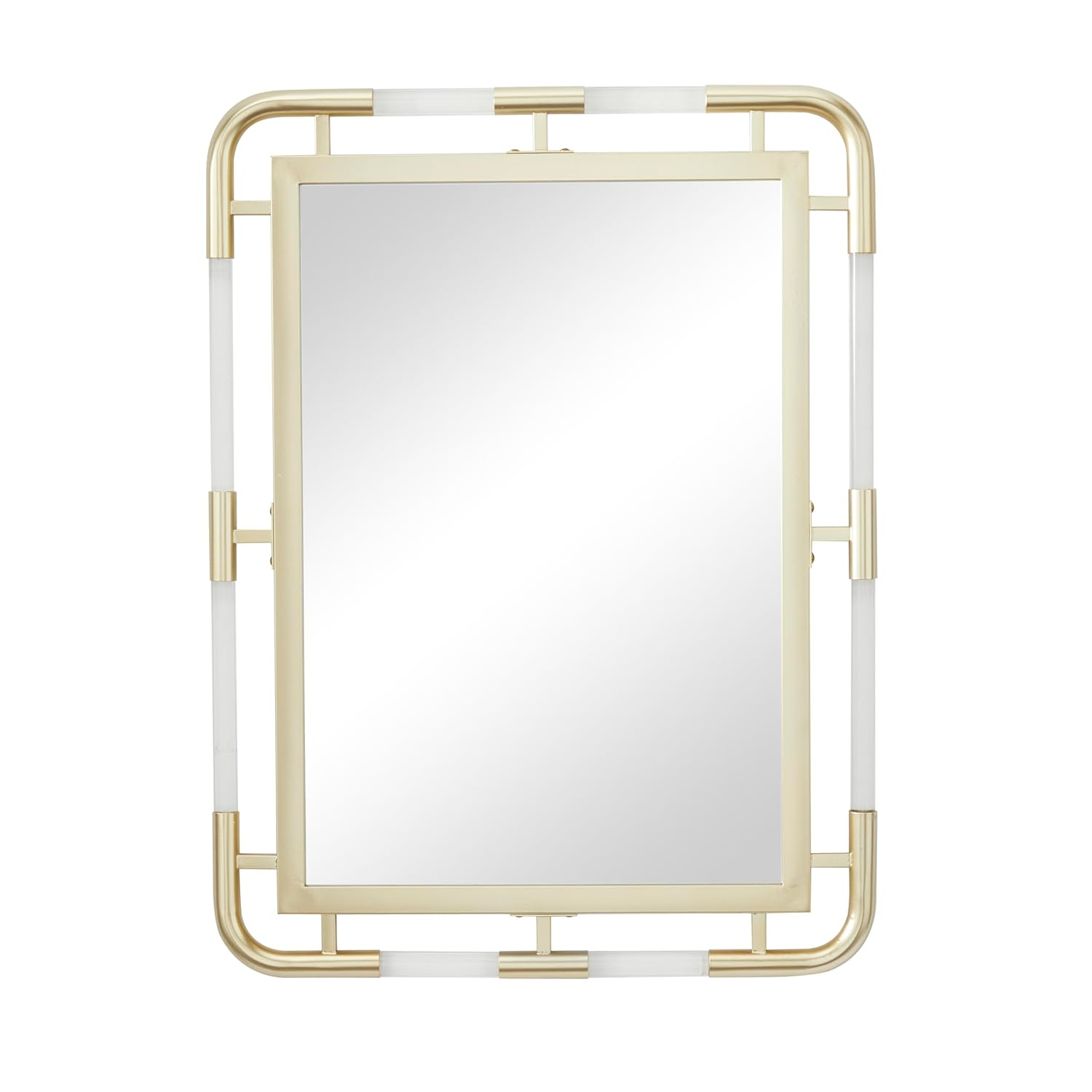 CosmoLiving by Cosmopolitan 24" x 32" Gold Wall Mirror with Acrylic Details