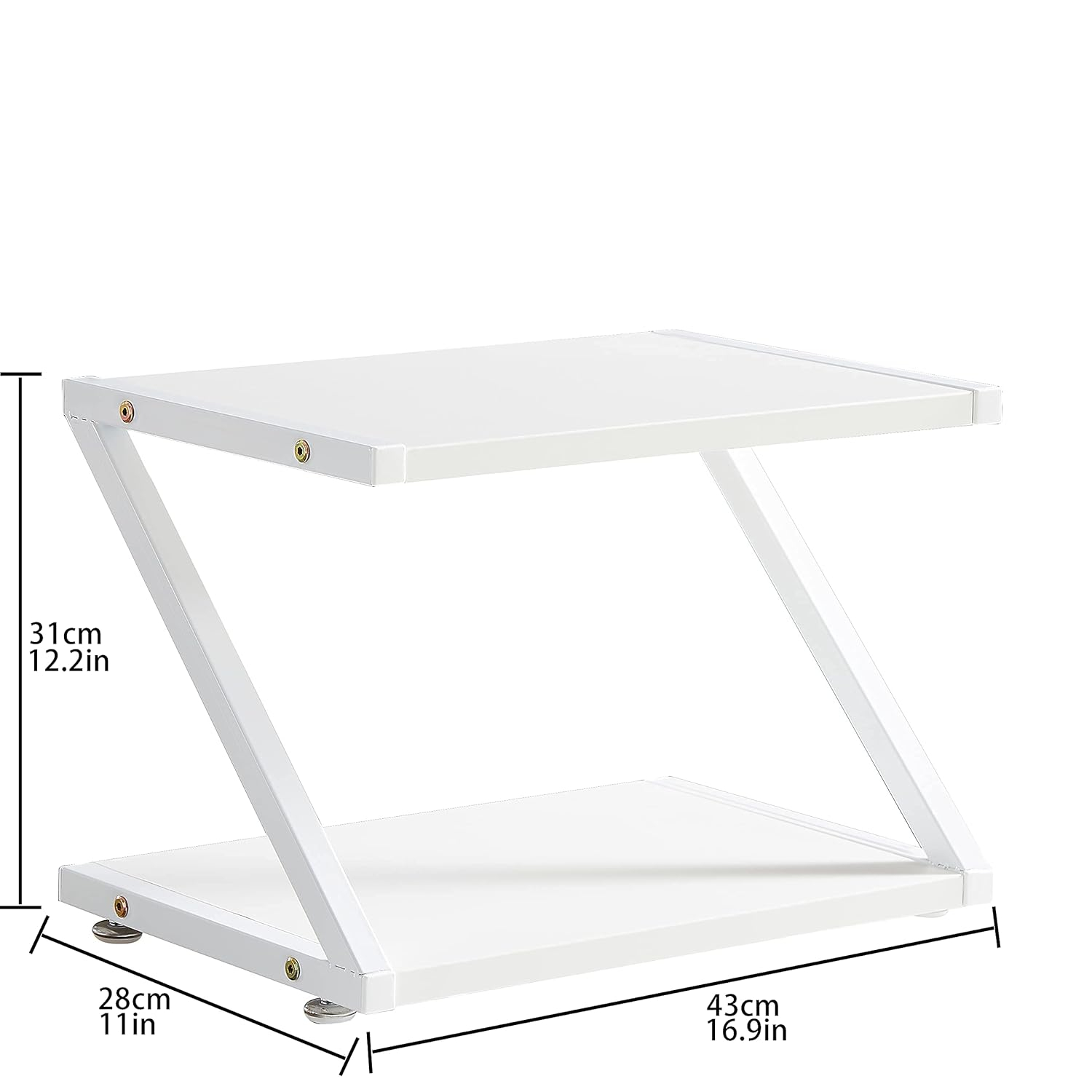 infini Multi-Purpose Printer Organizer - 2-Layer Desktop Stand with Paper Storage - Suitable for Home or Office (White)