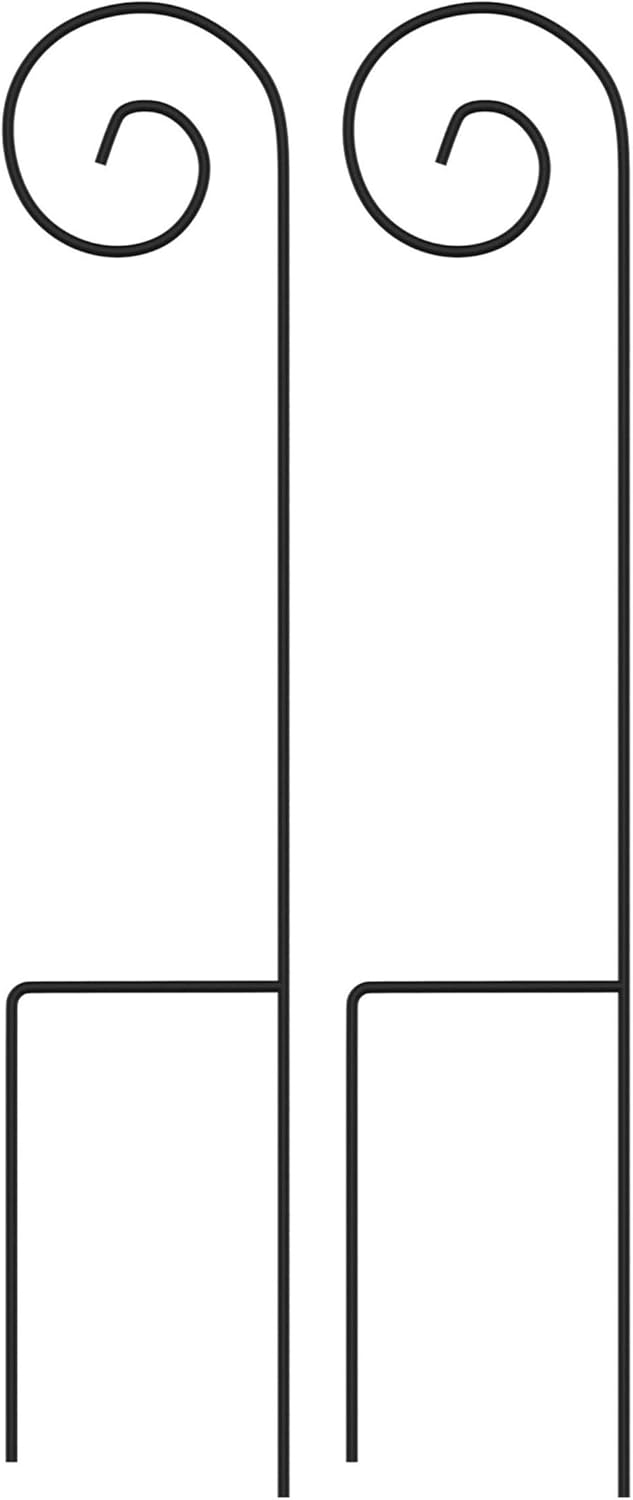 Pure Garden Set of Two 35-Inch Metal Shepherd Hooks for Hanging Baskets