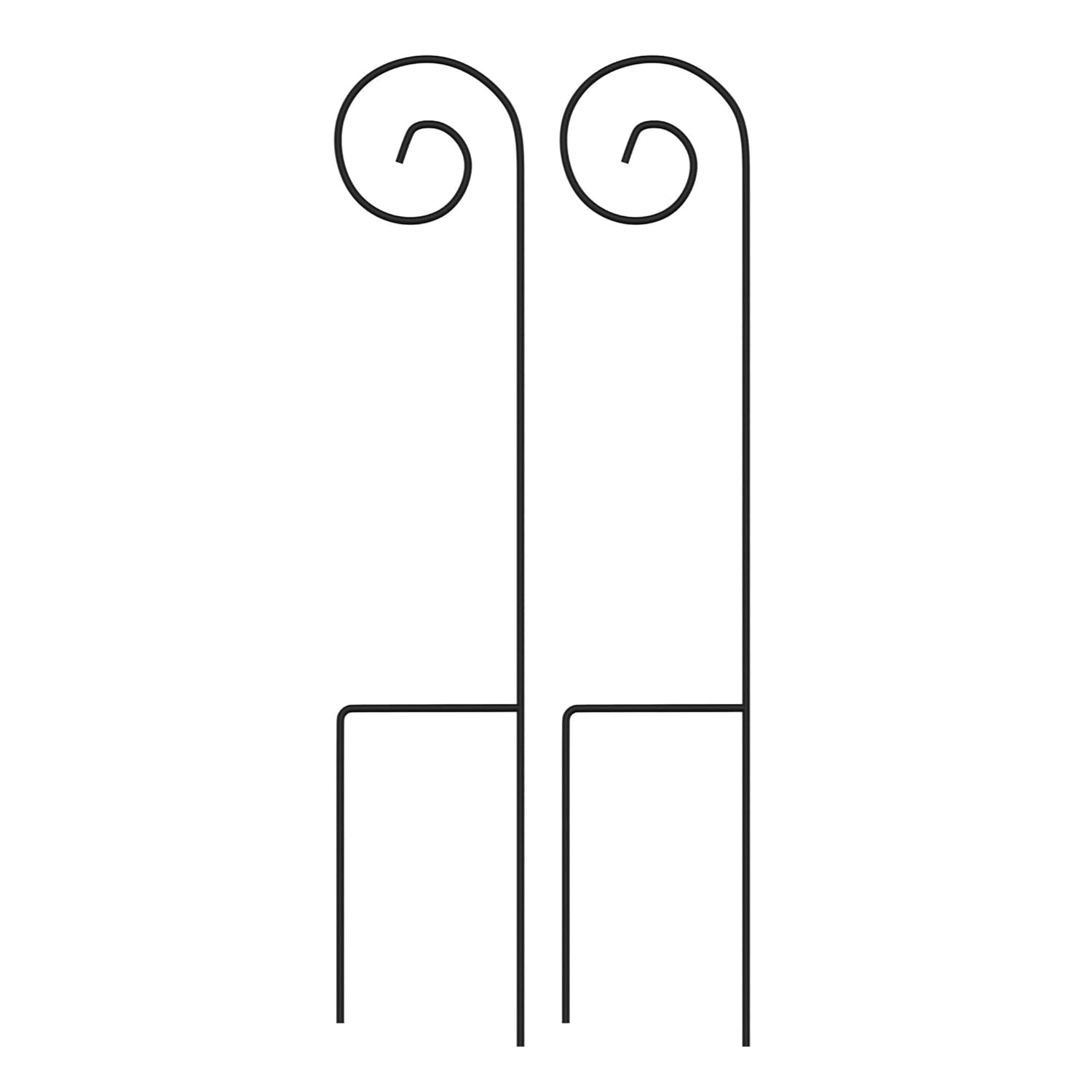 Pure Garden Set of Two 35-Inch Metal Shepherd Hooks for Hanging Baskets