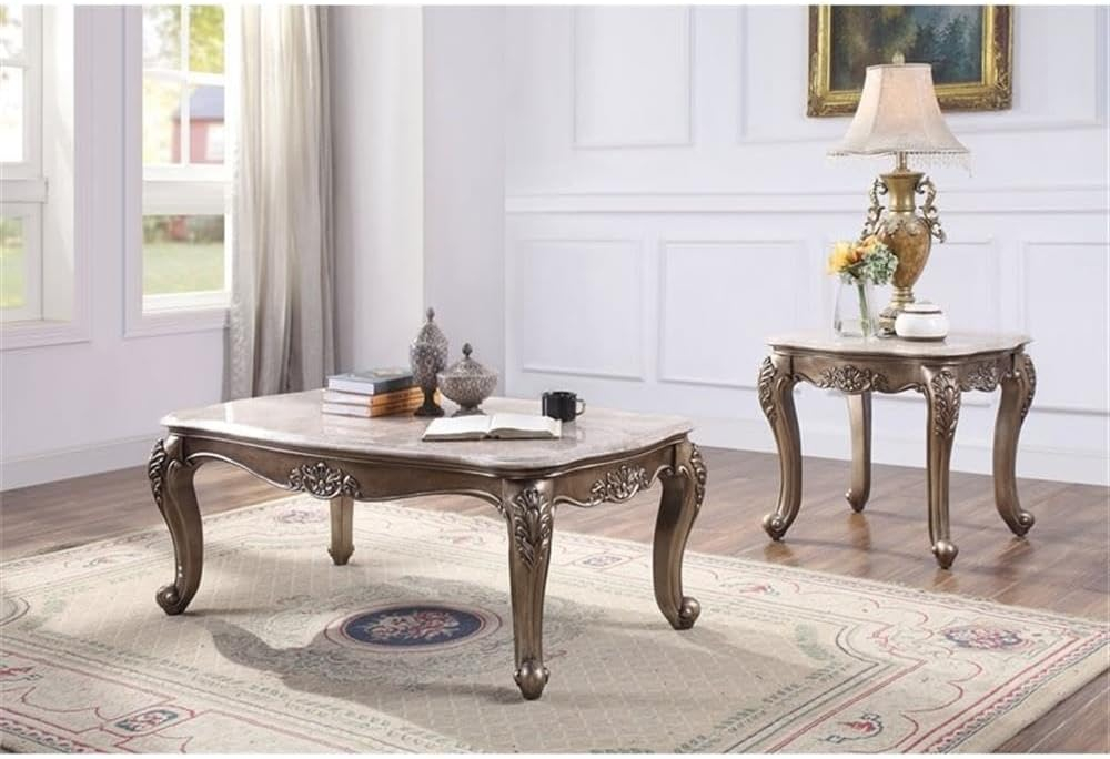 84312 - End Table, Marble Top & White Finish - Ciddrenar