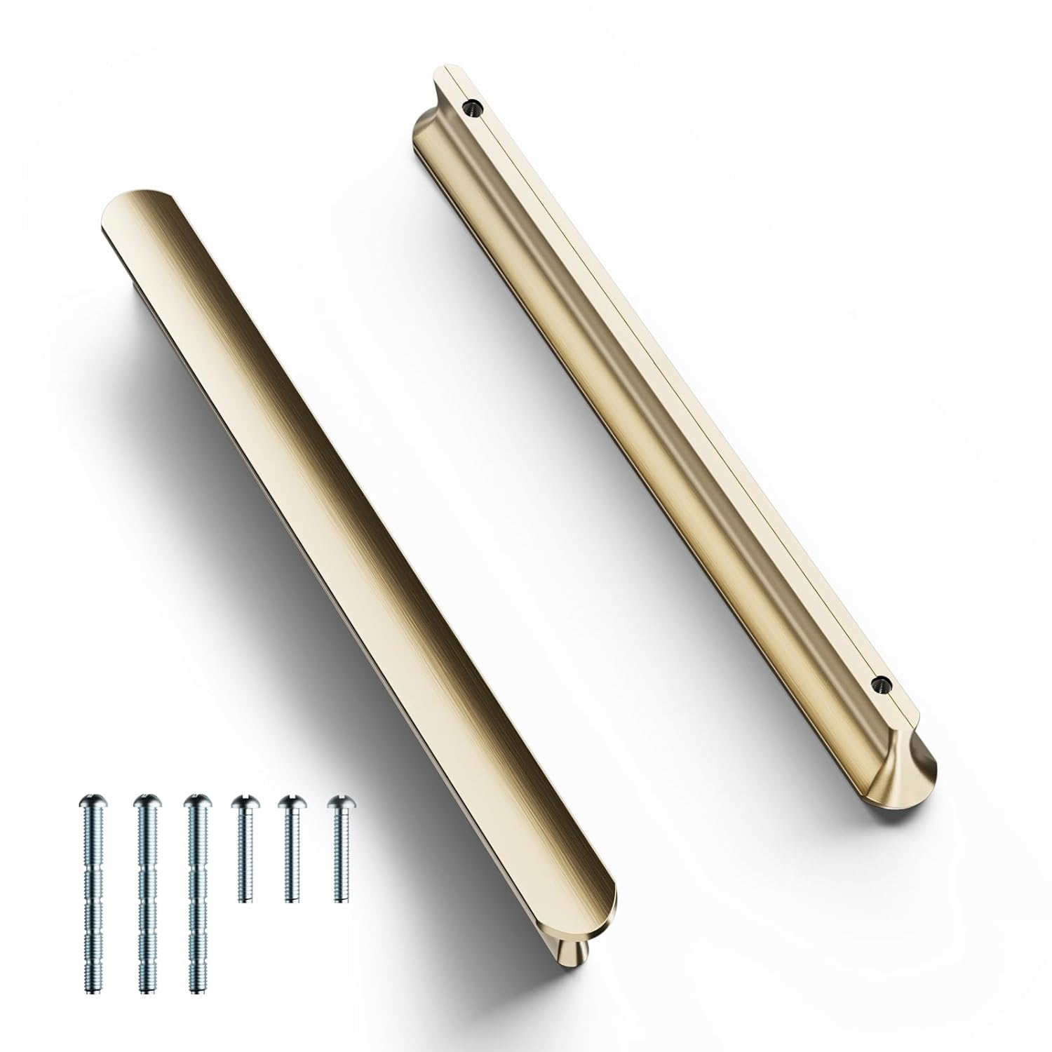 Cobbe Elite 10 Pack Luxurious Brushed Gold Cabinet Pulls, 5 Inch Hole Center, Handles & Knobs for Kitchen and Bathroom Cabinets and Drawers