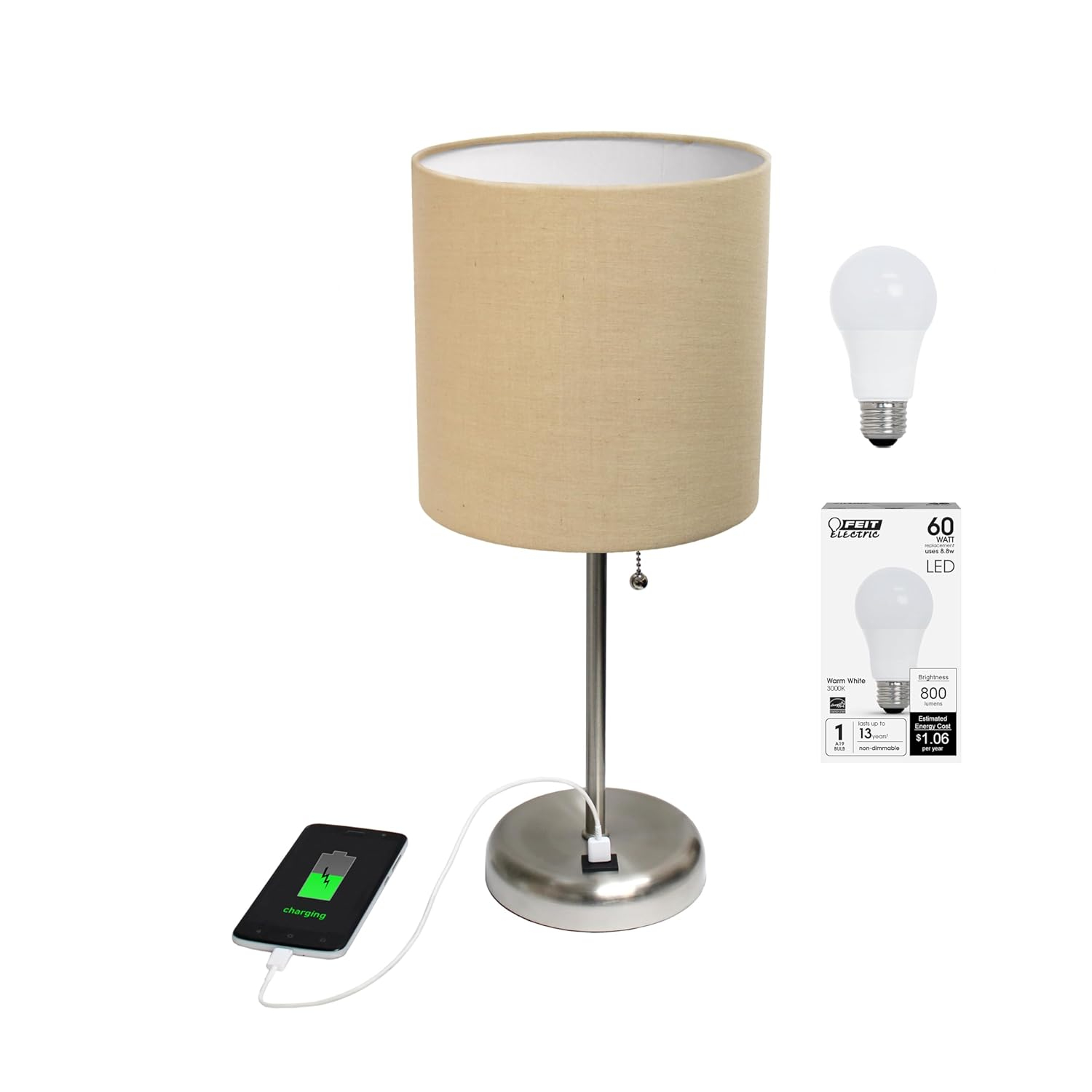 Simple Designs 19.5" Stick Table Desk Lamp