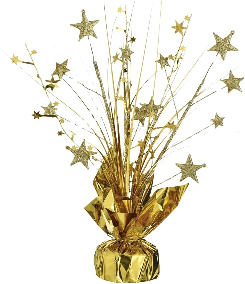 12" Gold Foil Star Spray Tabletop Centerpiece