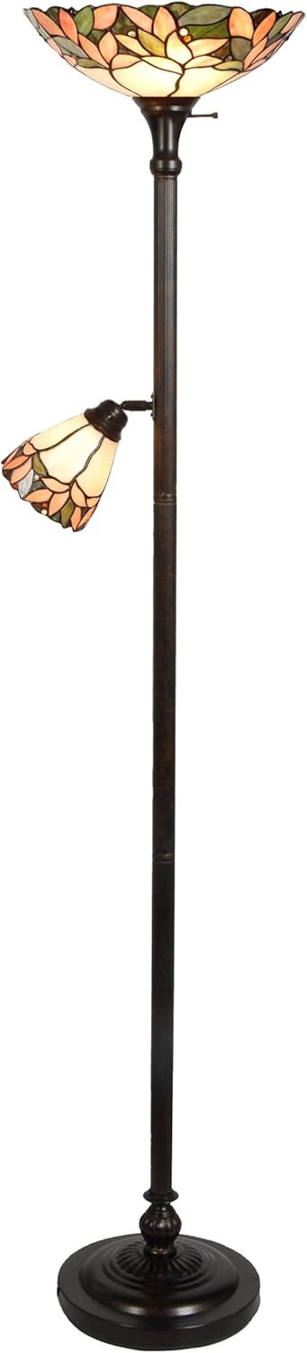 Dale Tiffany Lighting - Crystal Leaf - 2 Light Floor Lamp with Side Light