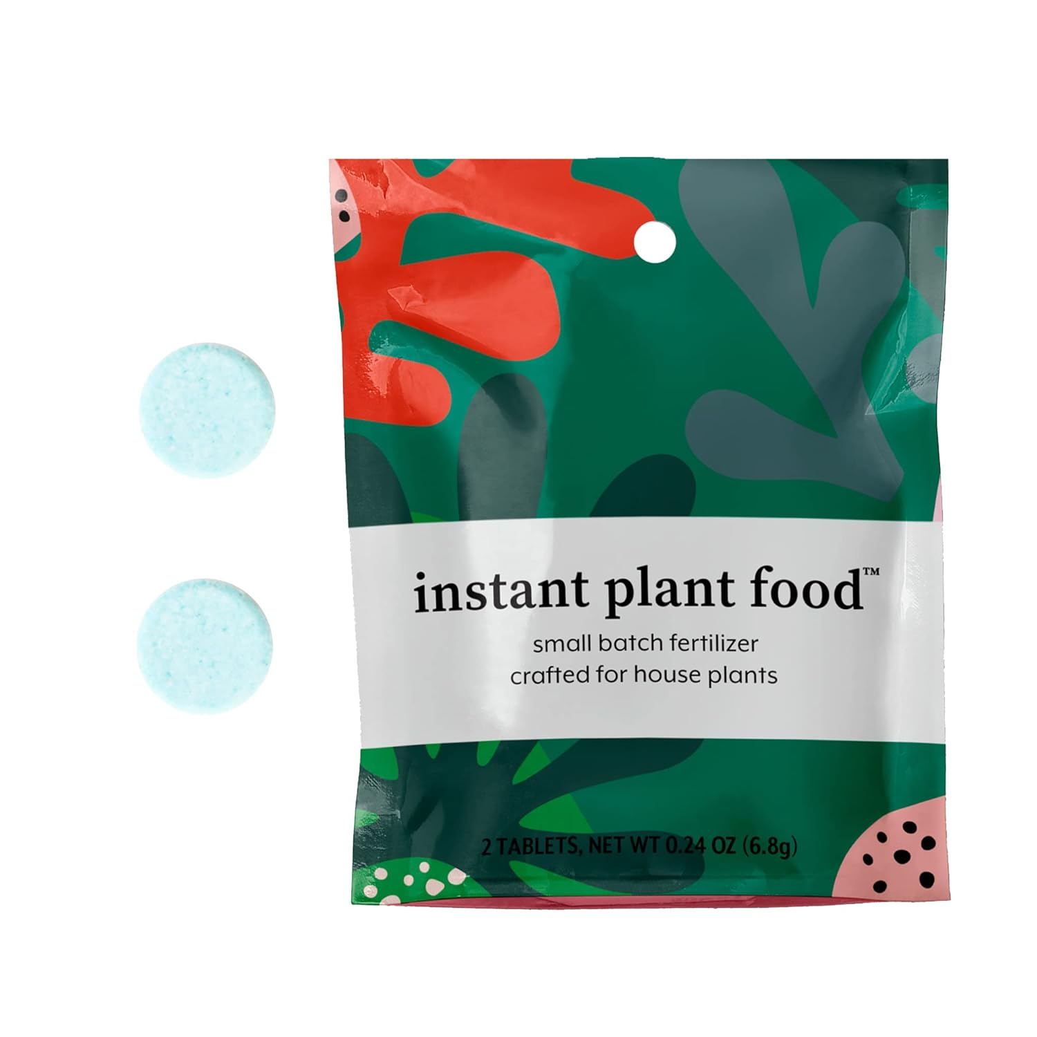 Instant Biologics Plant Food Fertilizer 4-3-6 for Houseplants, 2 Self-Dissolving Tablets