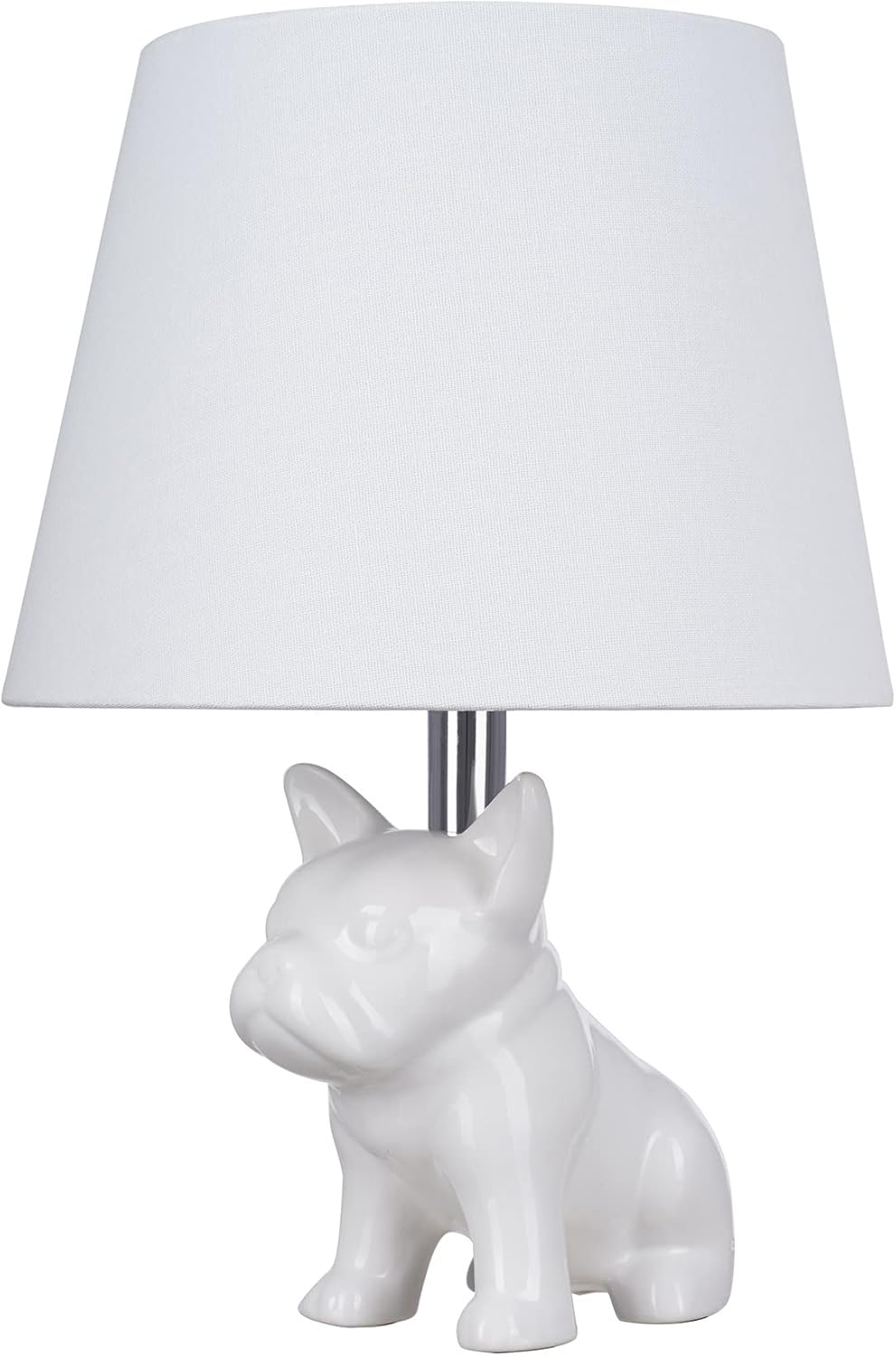 Bulldog Ceramic Table Lamp - White
