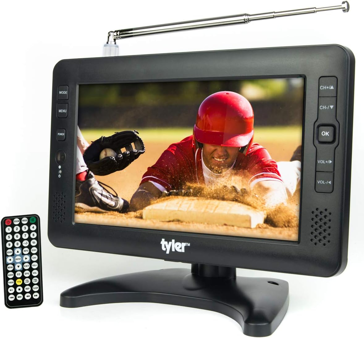 Tyler TTV704-9 Inch,  Portable Widescreen LCD TV with Detachable Antennas, USB/SD Card Slot, Built in Digital Tuner, and AV Inputs