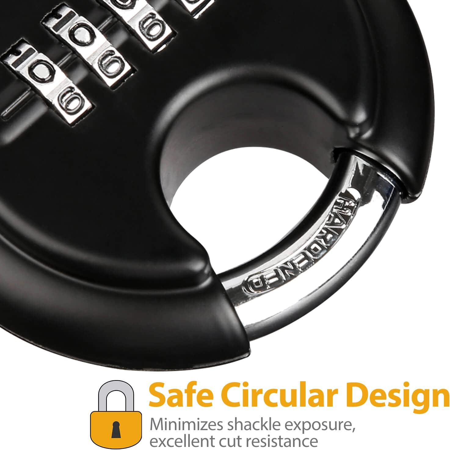 DAYGOS Combination Disc Padlocks for Outdoor - Heavy Duty 4 Digit Code Lock, Combo Discus Lock for Storage Unit,Gate,Fence,Traile(3/8-in Shackle,1PCS,Black)