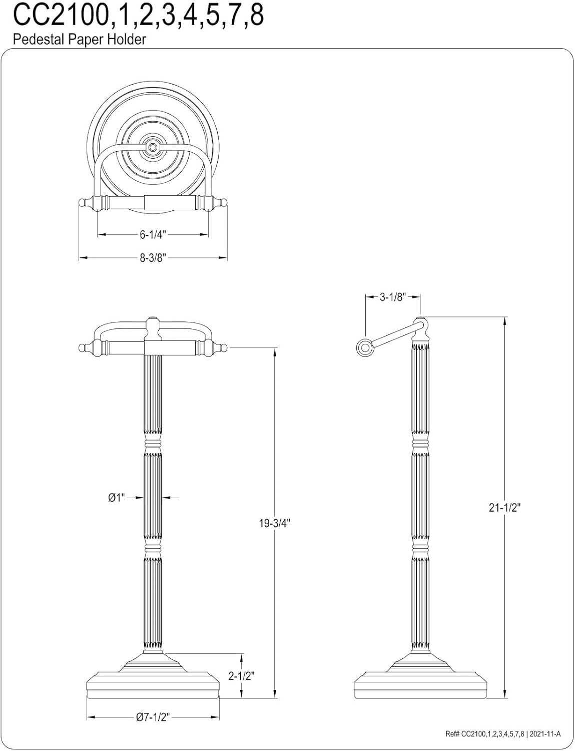 Kingston Brass CC2100 Kingston Brass Georgian Freestanding Toilet Paper Holder