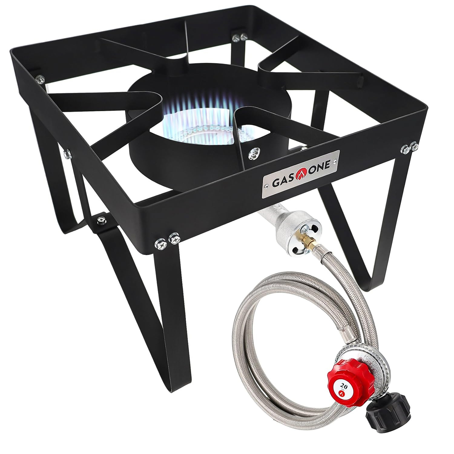 GasOne Propane Gas Outdoor Stove with High Pressure Braided Hose