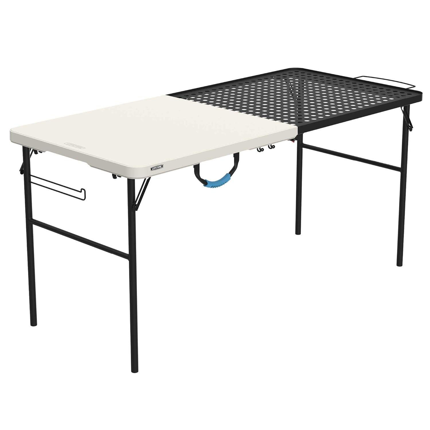 Lifetime 5 Foot Fold-in-Half Camping Folding Table, Indoor/Outdoor, Pumice (280875)