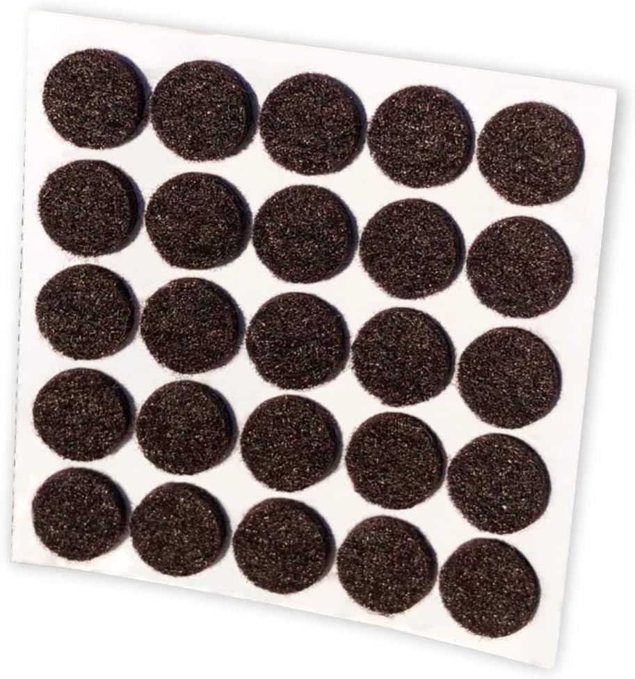 White Round Self-Adhesive Felt Pad Bumpers, 3/8" Diameter, 1/8" Height, Pack of 168