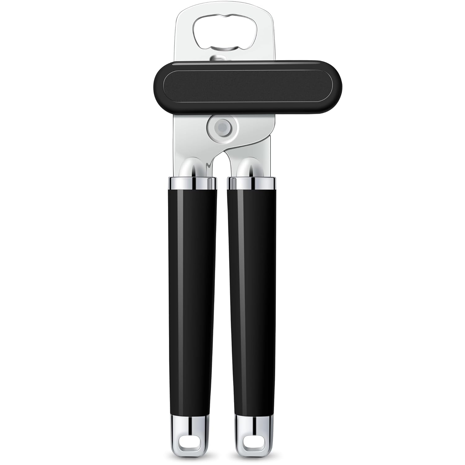 Urbanstrive XL Large Heavy Duty Can Opener Manual Smooth Edge, Hand Held Can Openers for Seniors, Stainless Steel, Comfortable Handle, Built-in Bottle Opener, 8.66 inch (Black)