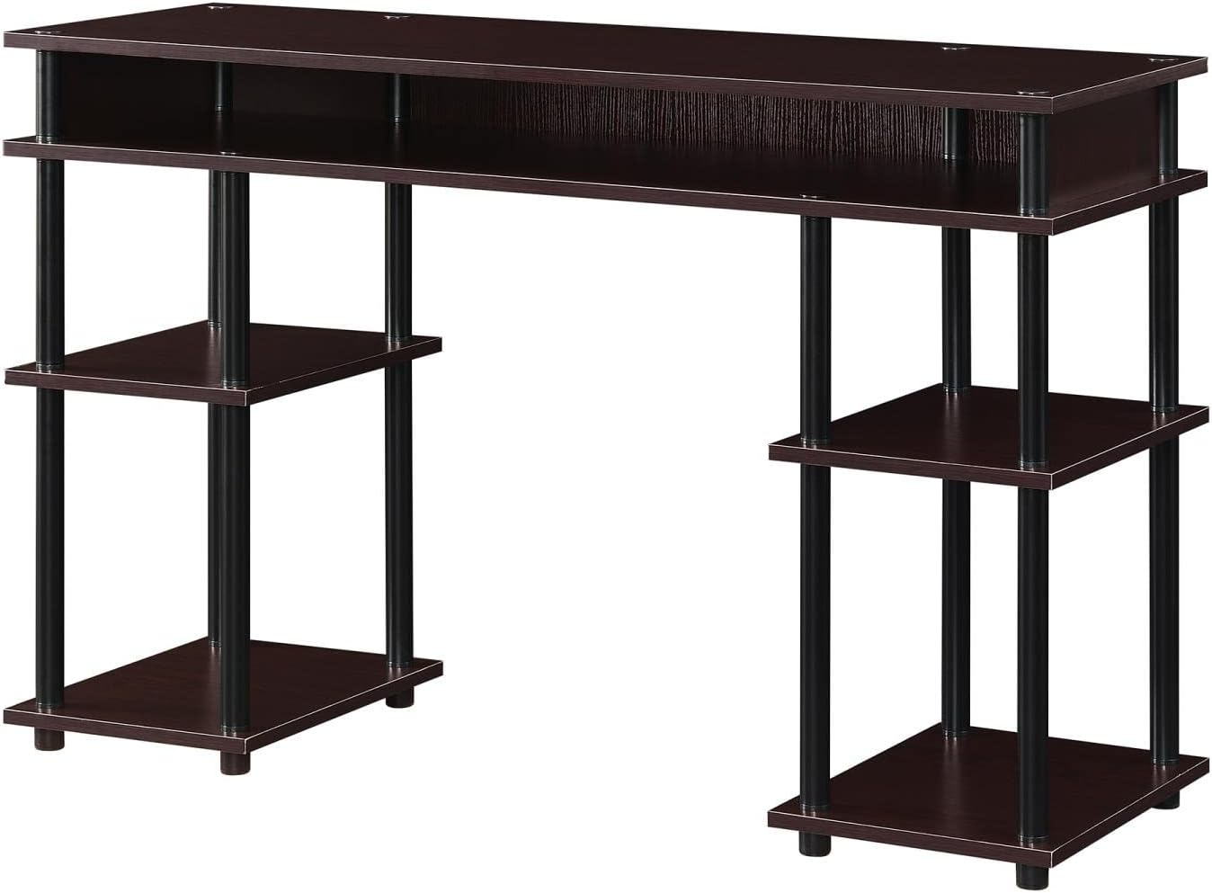 Convenience Concepts Designs2Go 30 inches Tall No Tools Student Desk with Shelves, Espresso/Black