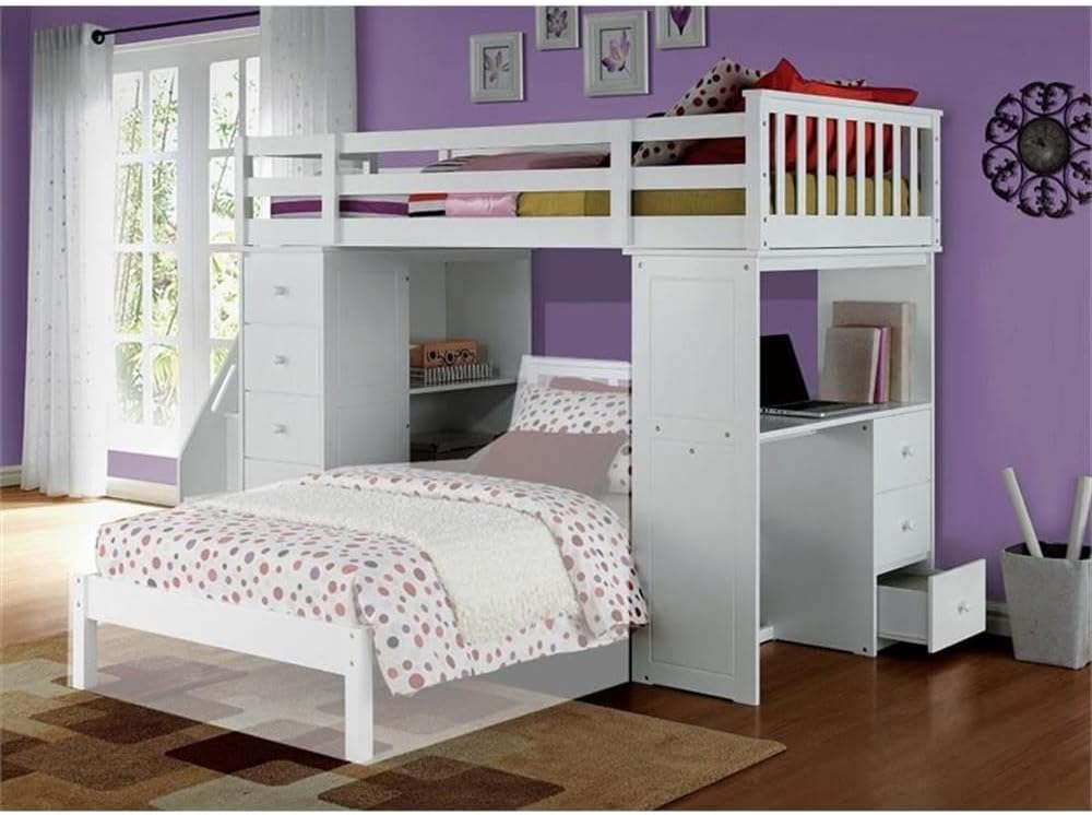Isabelle & Max™ Estefania Twin 8 Drawer Loft Bed with Bookcase by Isabelle & Maxâ¢