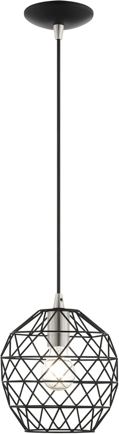 Livex Lighting Geometric Shade 1 - Light Pendant in  Black