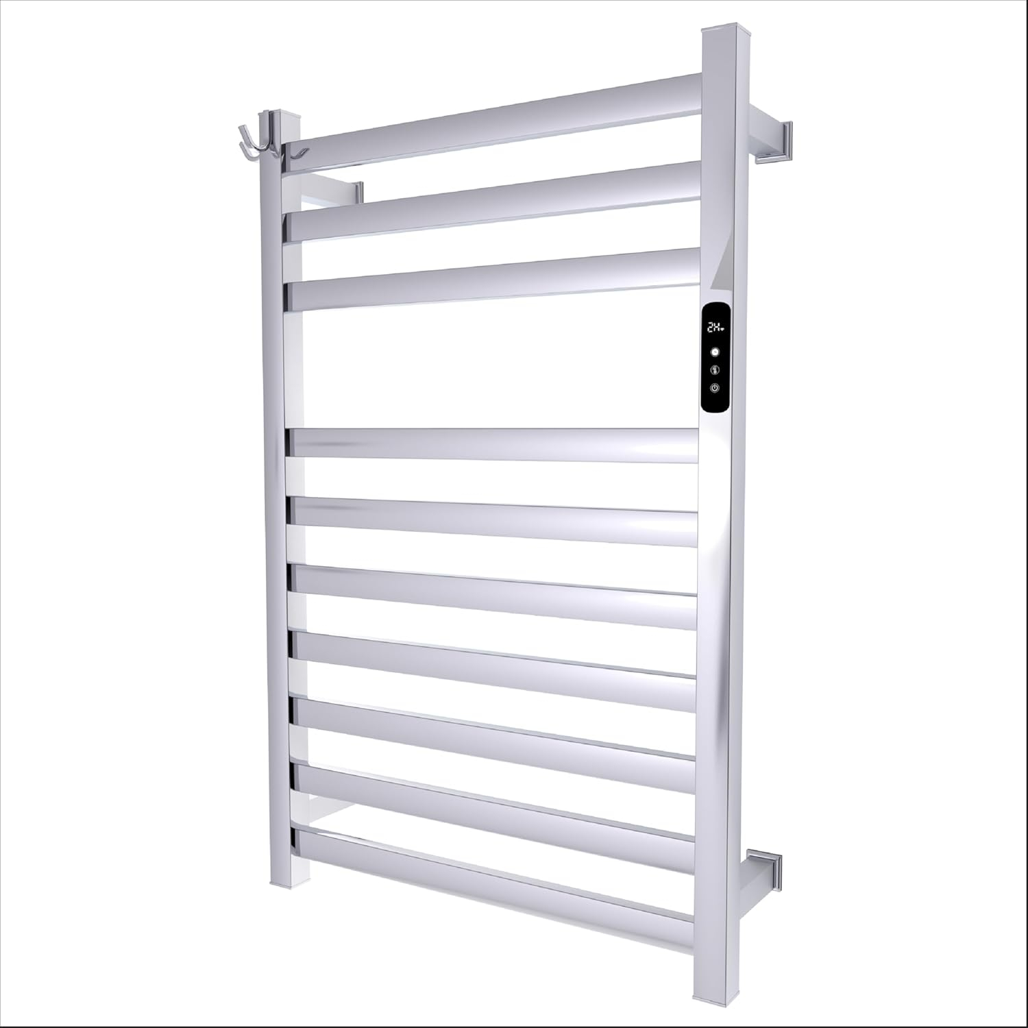 Brandon Basics Wall Mounted Electric Towel Warmer with Built-in Timer and Hardwired and Plug in Options, Stainless Steel - Polished