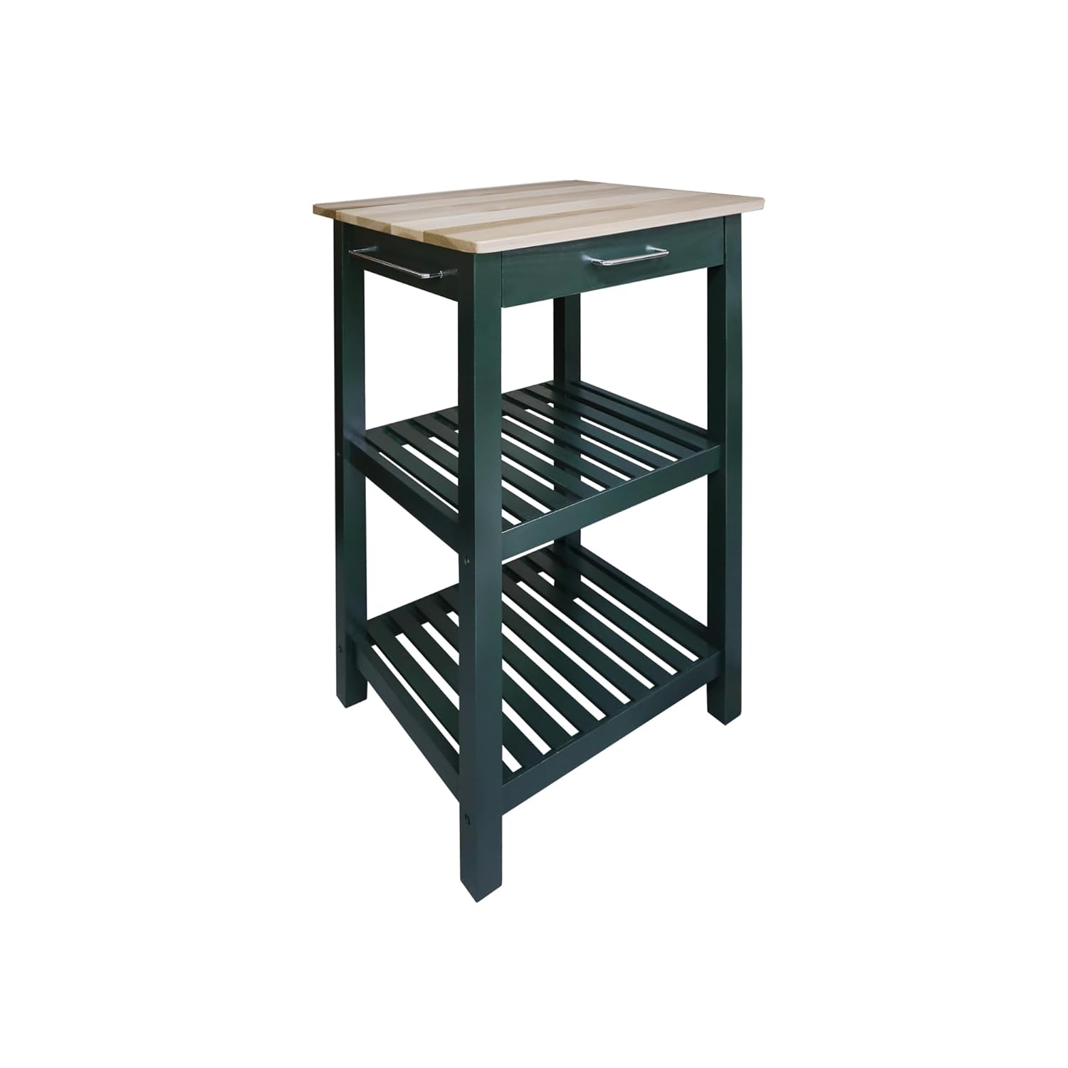 Sunrise Kitchen Island with Solid Wood Top, Hunter Green